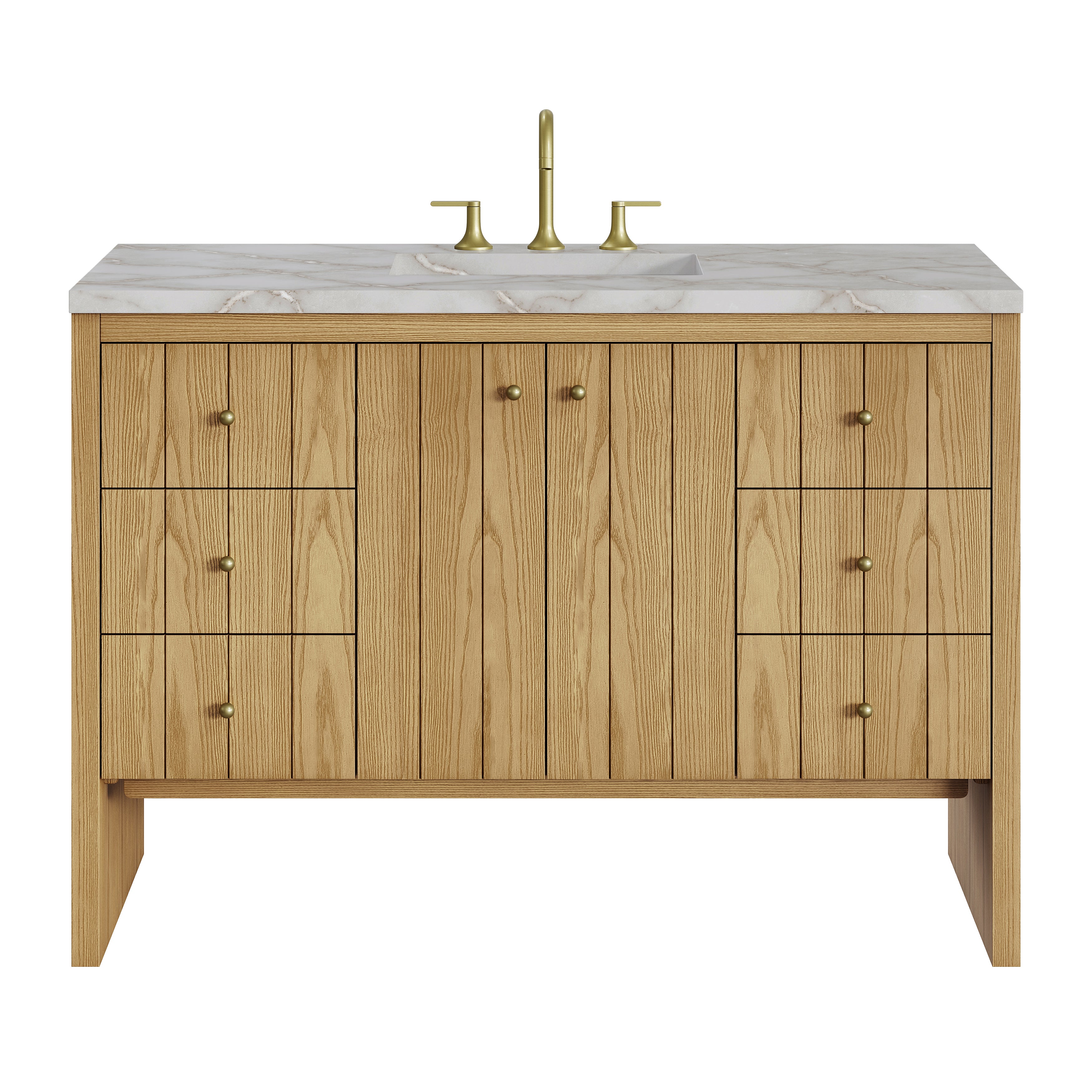 James Martin Hudson 48" Single Vanity in Light Natural Oak with 3cm Countertop