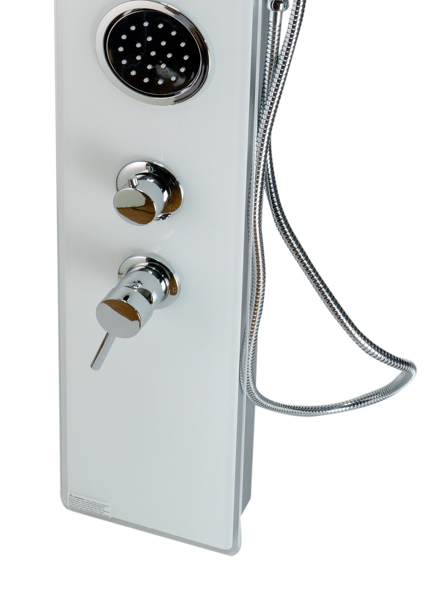 ALFI brand  ABSP50W White Glass Shower Panel with 2 Body Sprays and Rain Shower Head