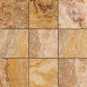 Scabos Travertine Tumbled Tile 4"X4"