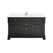 James Martin Brookfield 60" Single Vanity in Black Onyx with 3cm Countertop