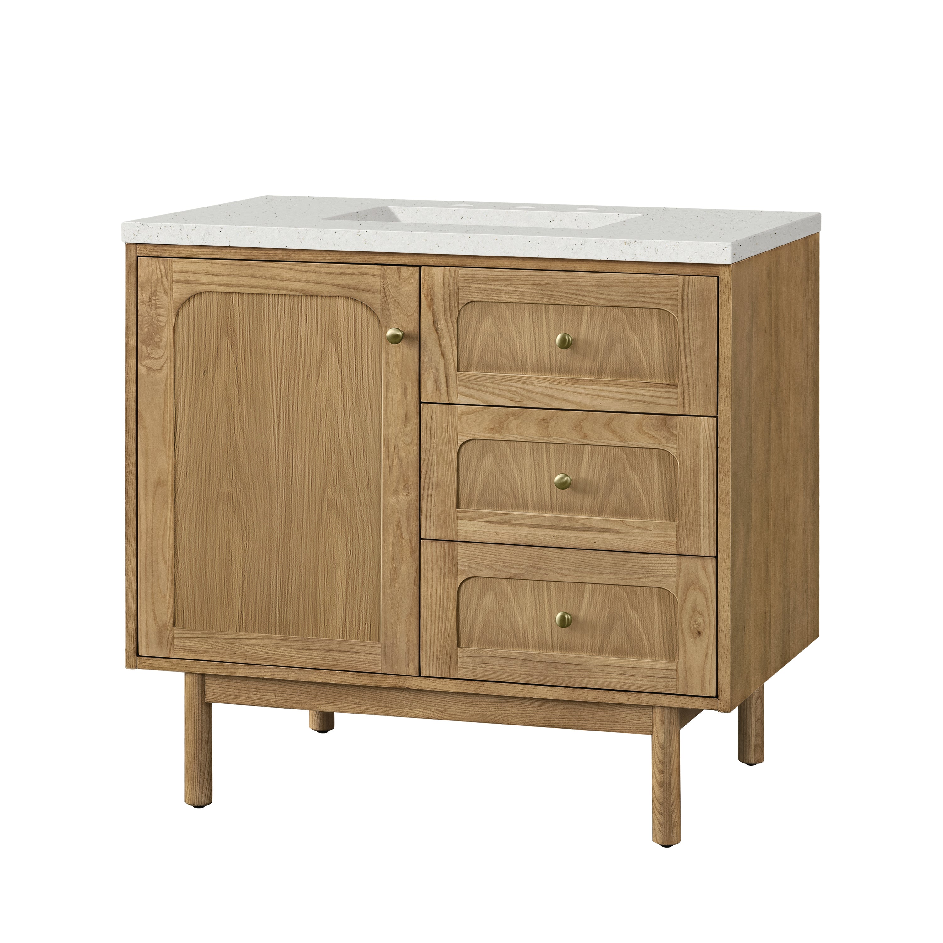James Martin Laurent 36" Single Vanity in Light Natural Oak with 3cm Countertop