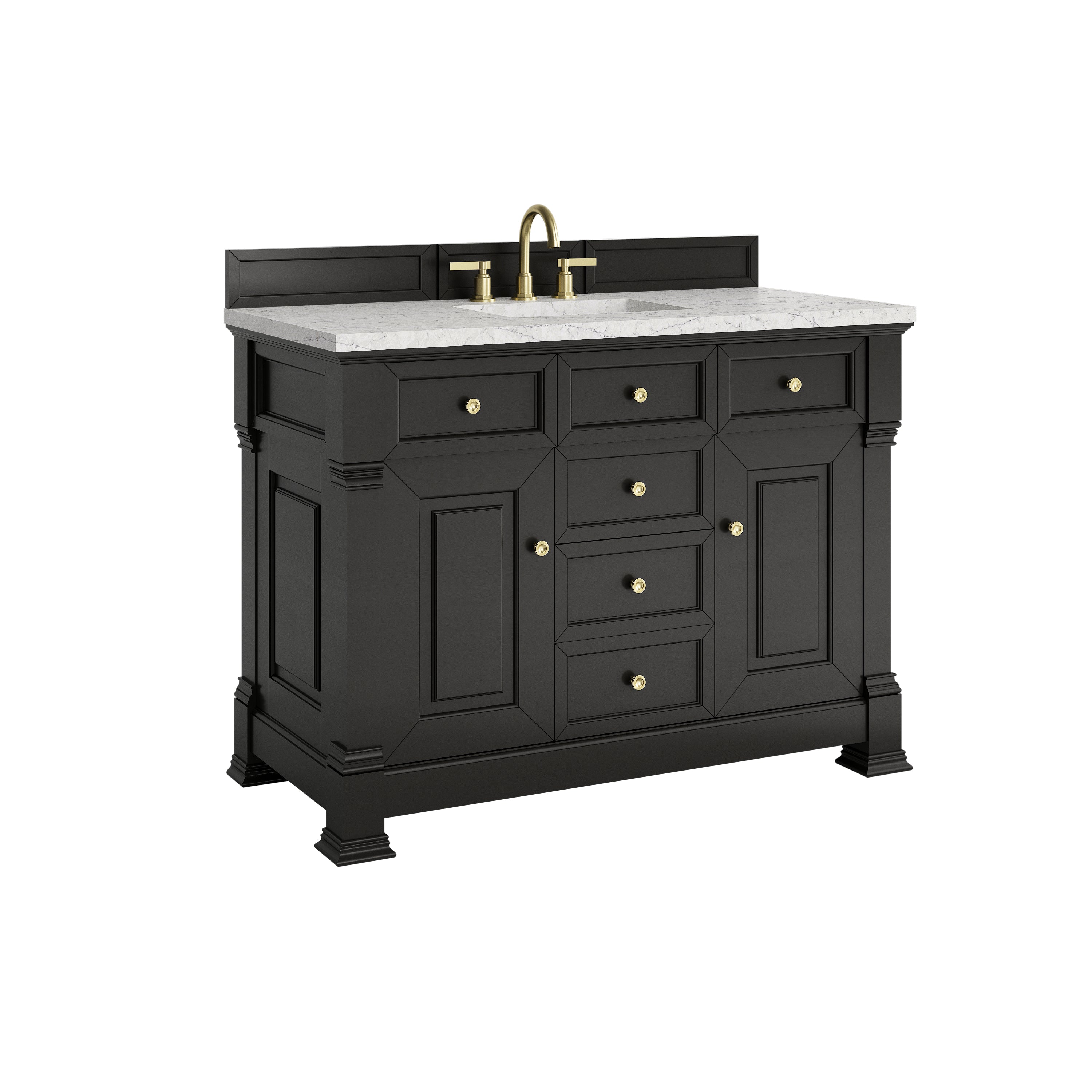 James Martin Brookfield 48" Single Vanity in Black Onyx with 3cm Countertop