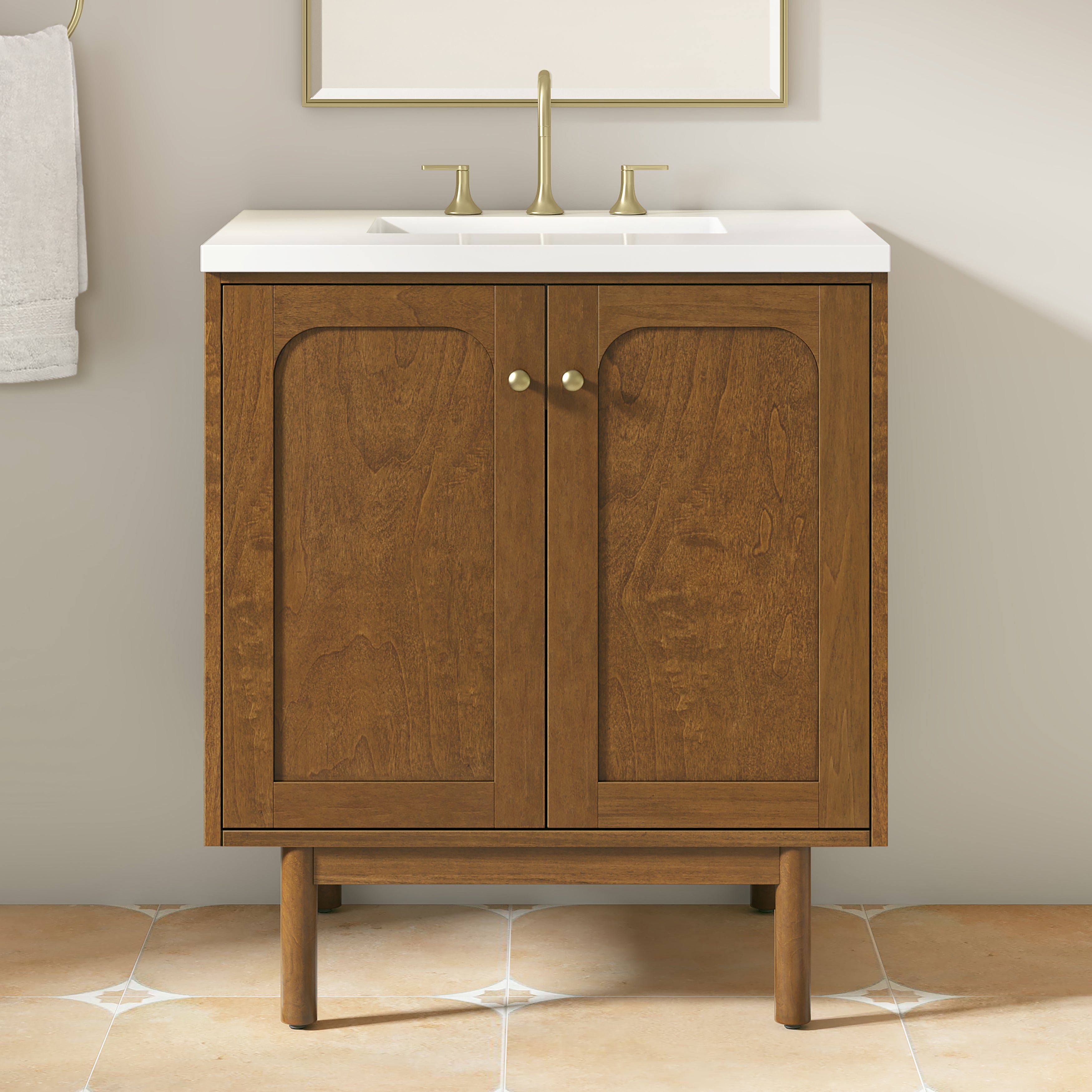 James Martin Laurent 30" Single Vanity in Honey Oak with 3cm Countertop