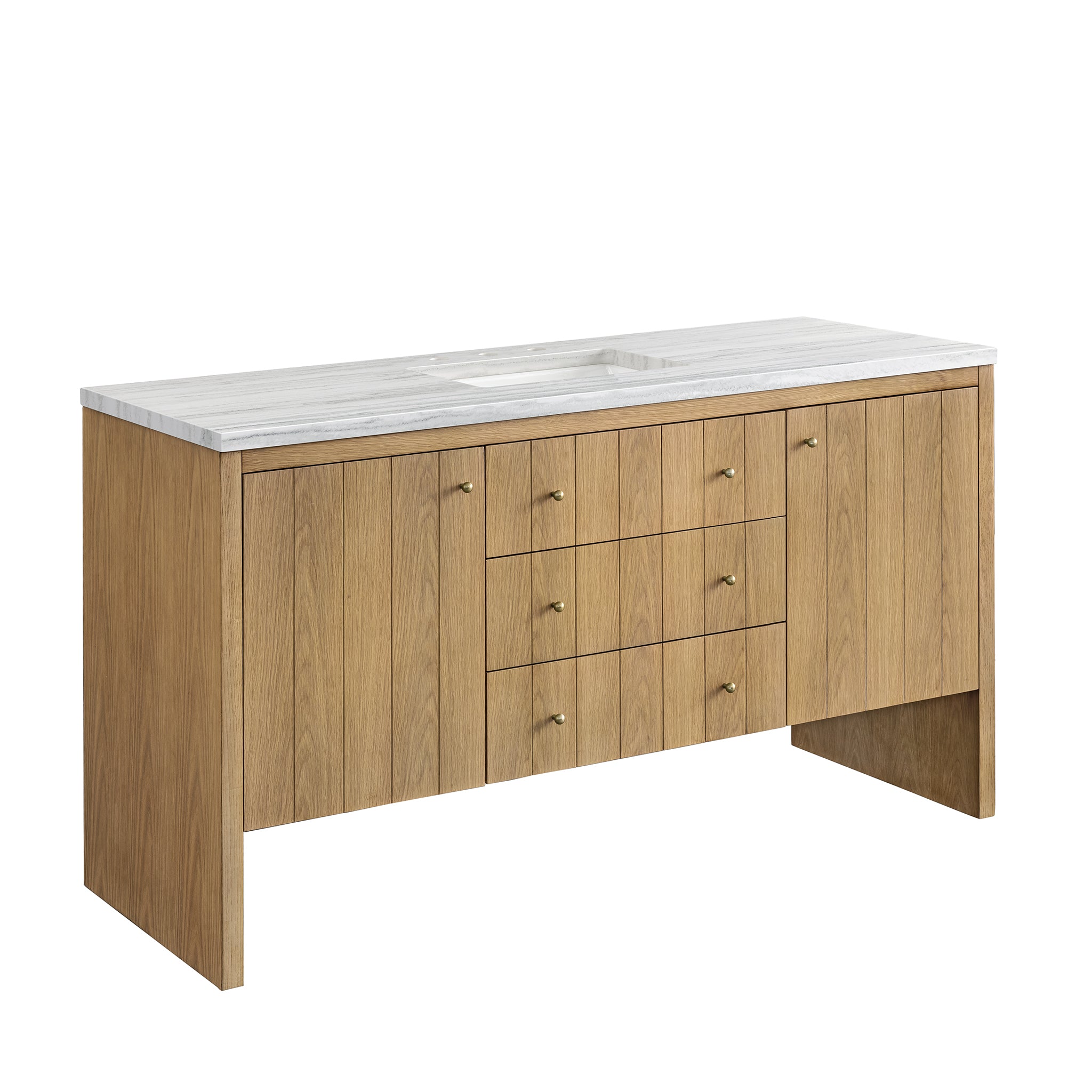 James Martin Hudson 60" Single Vanity in Light Natural Oak with 3cm Countertop