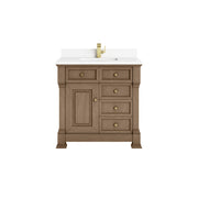 James Martin Brookfield 36" Single Vanity in Pecan with 3cm Countertop