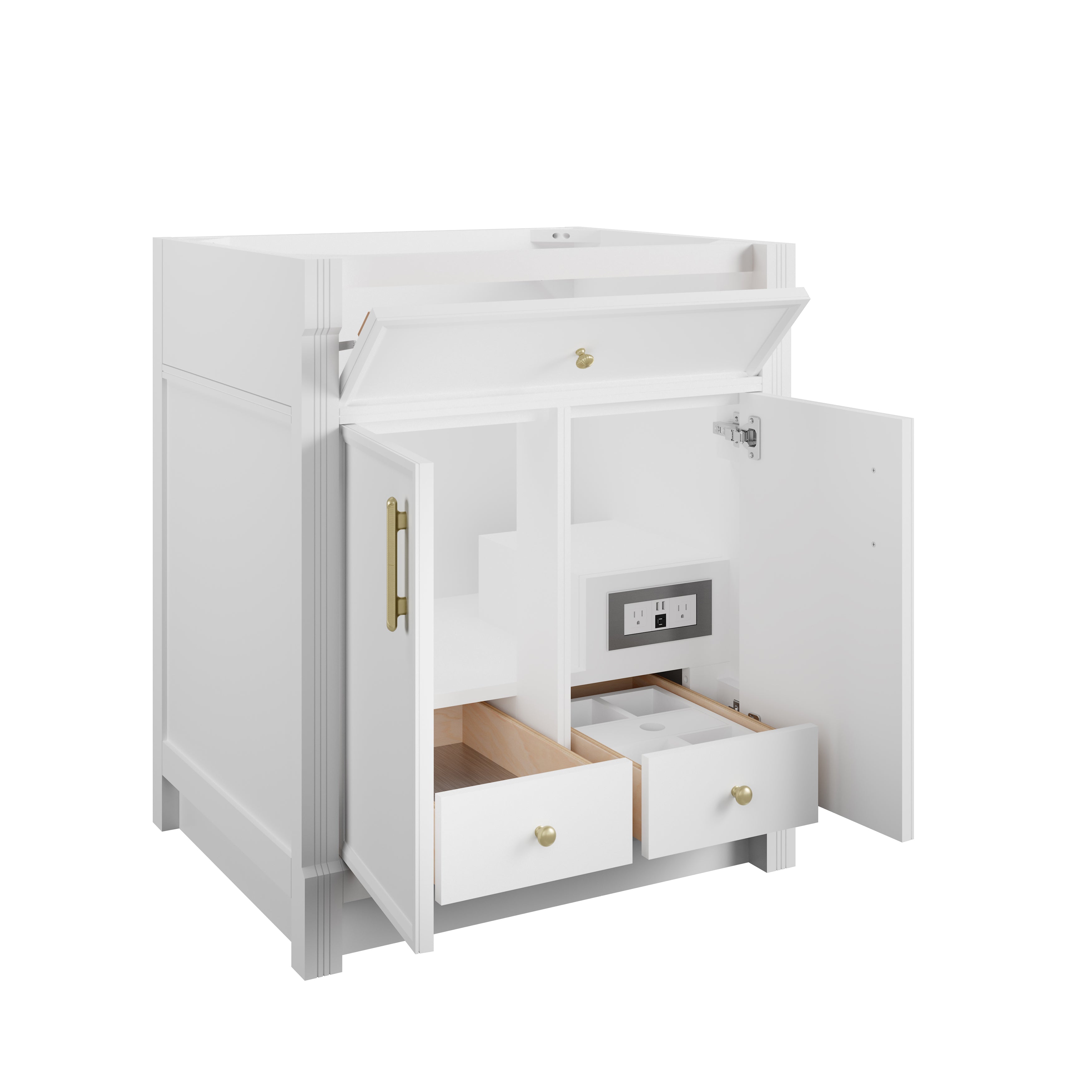 James Martin Bellshire 30" Single Vanity in Bright White with 3cm Countertop