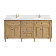 James Martin Lorelai 72" Double Vanity in Light Natural Oak with 3cm Countertop