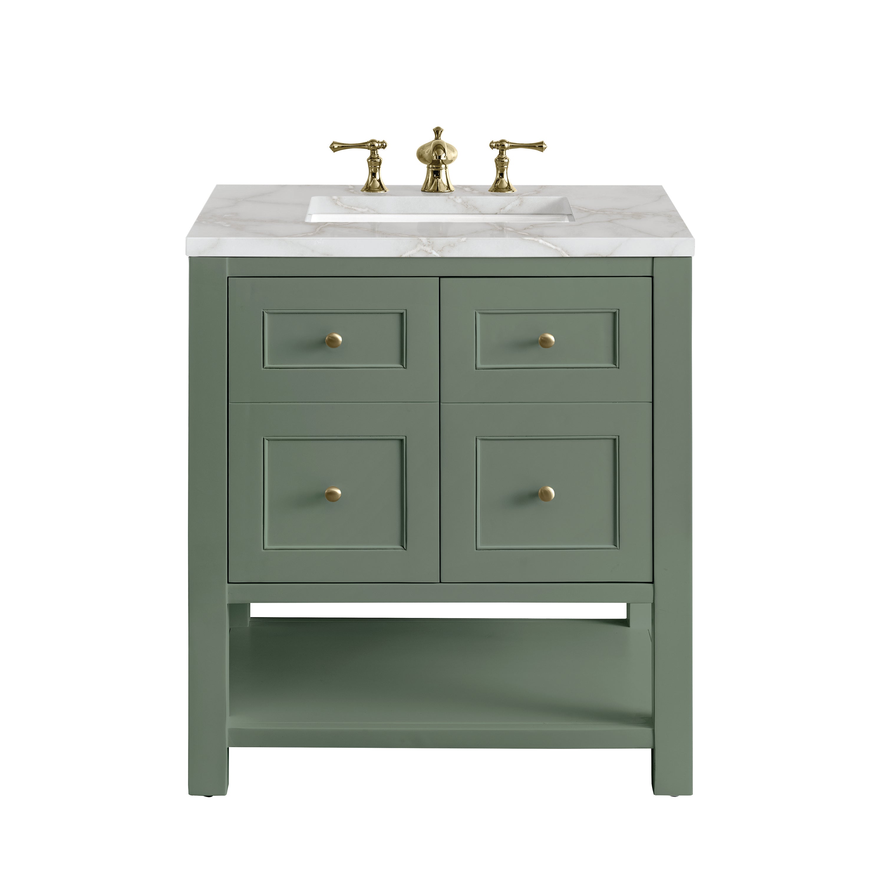 James Martin Breckenridge 30" Single Vanity in Smokey Celadon with 3cm Countertop