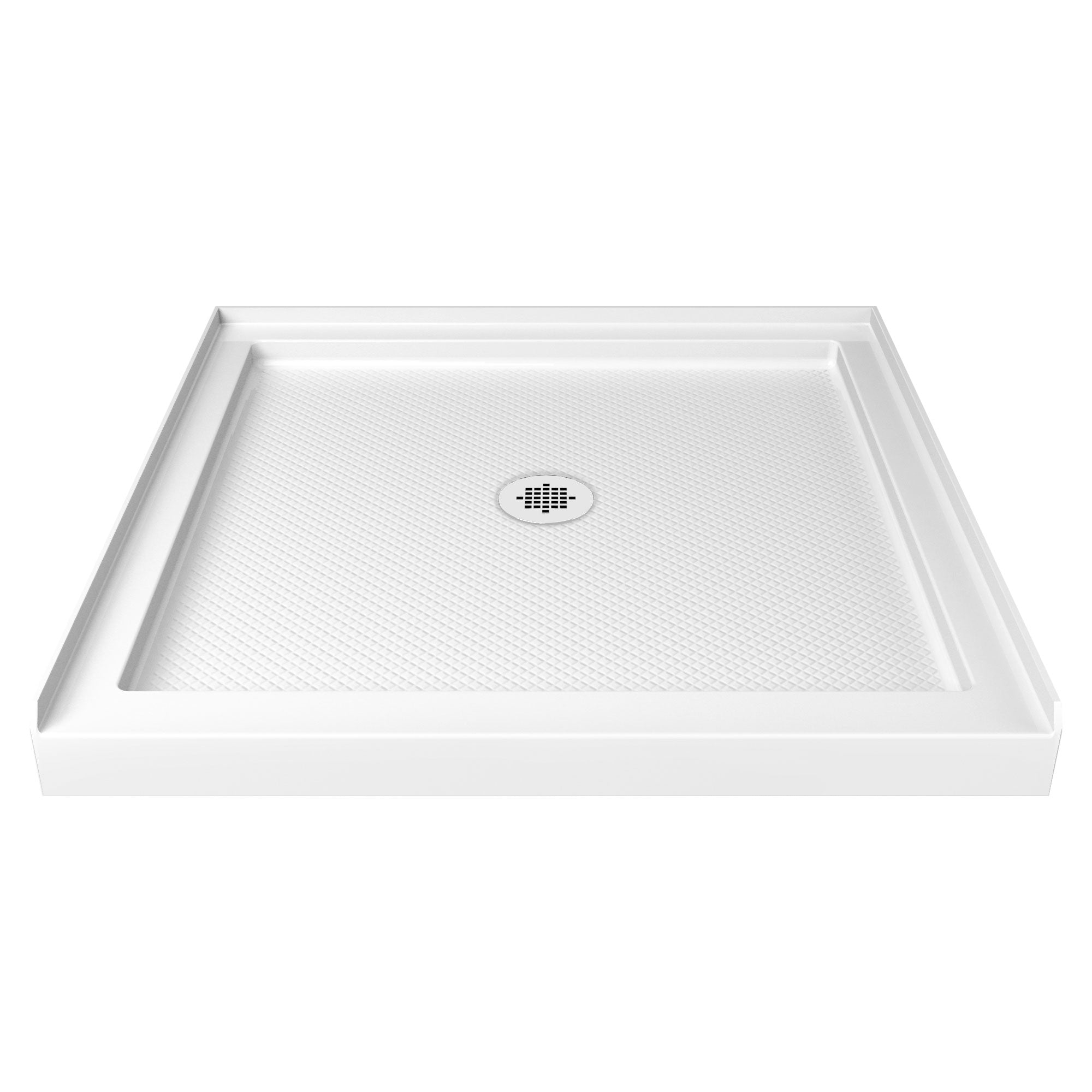DreamLine Aqua-Q Fold 36 inch D x 36 inch W x 74 3/4 inch H Frameless Bi-fold Shower Door  with Center Drain Shower Base Kit