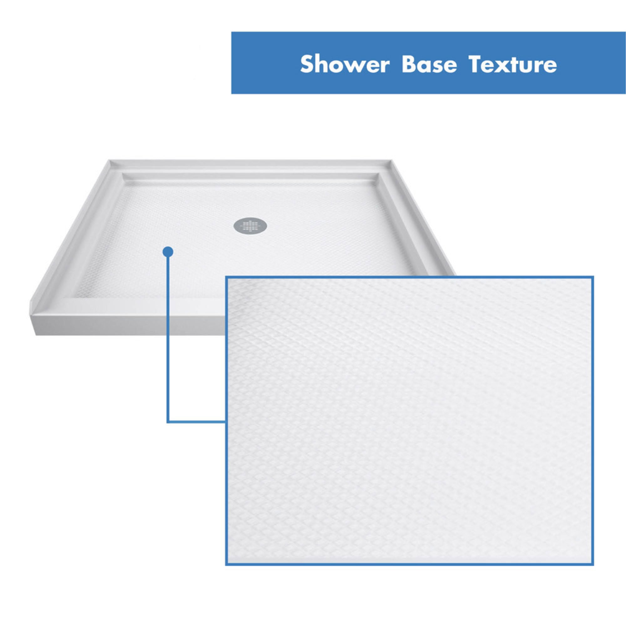 DreamLine Flex 36" D x 36" W Shower Door and Base