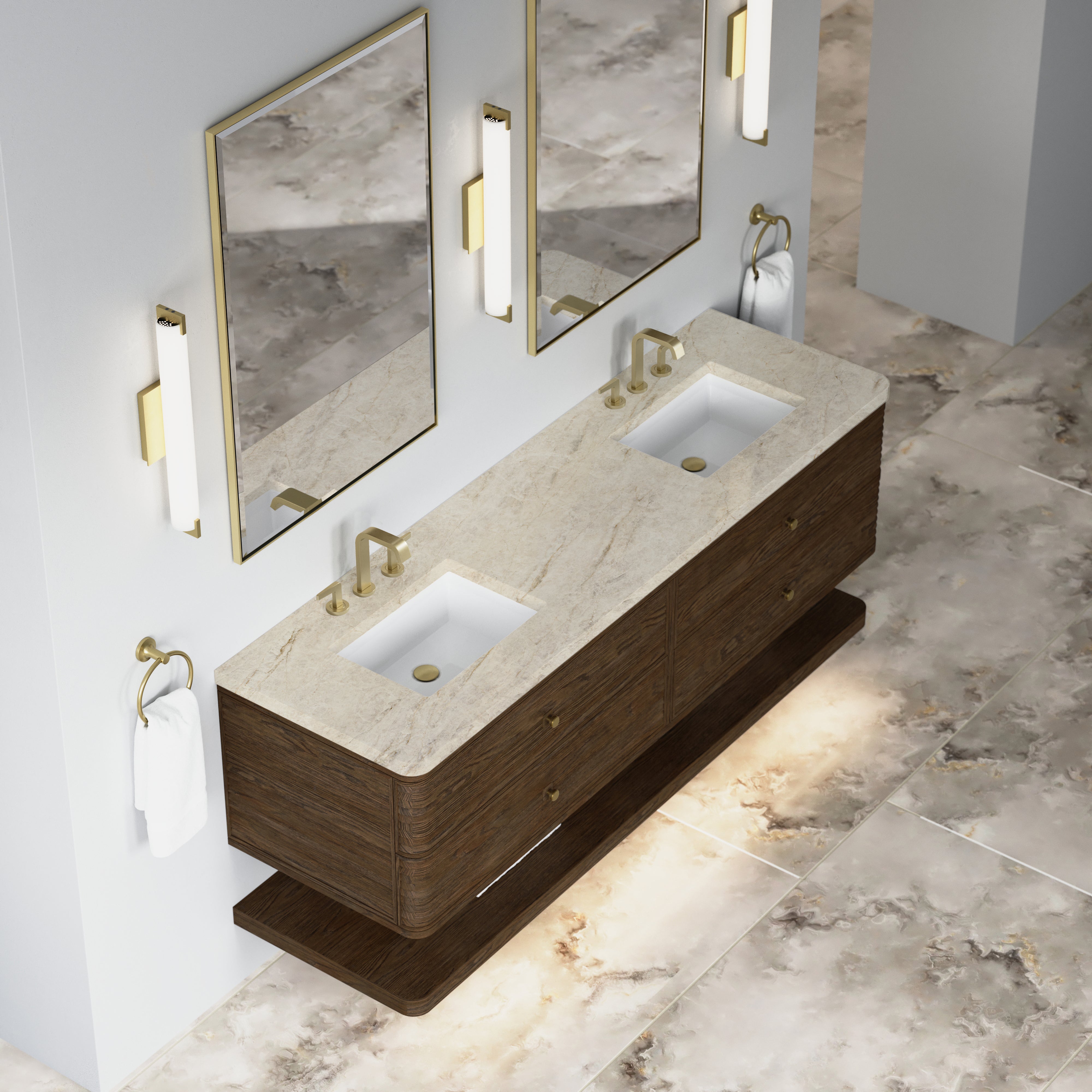 James Martin Allamari 72" Double Vanity in Sable with 3cm Countertop