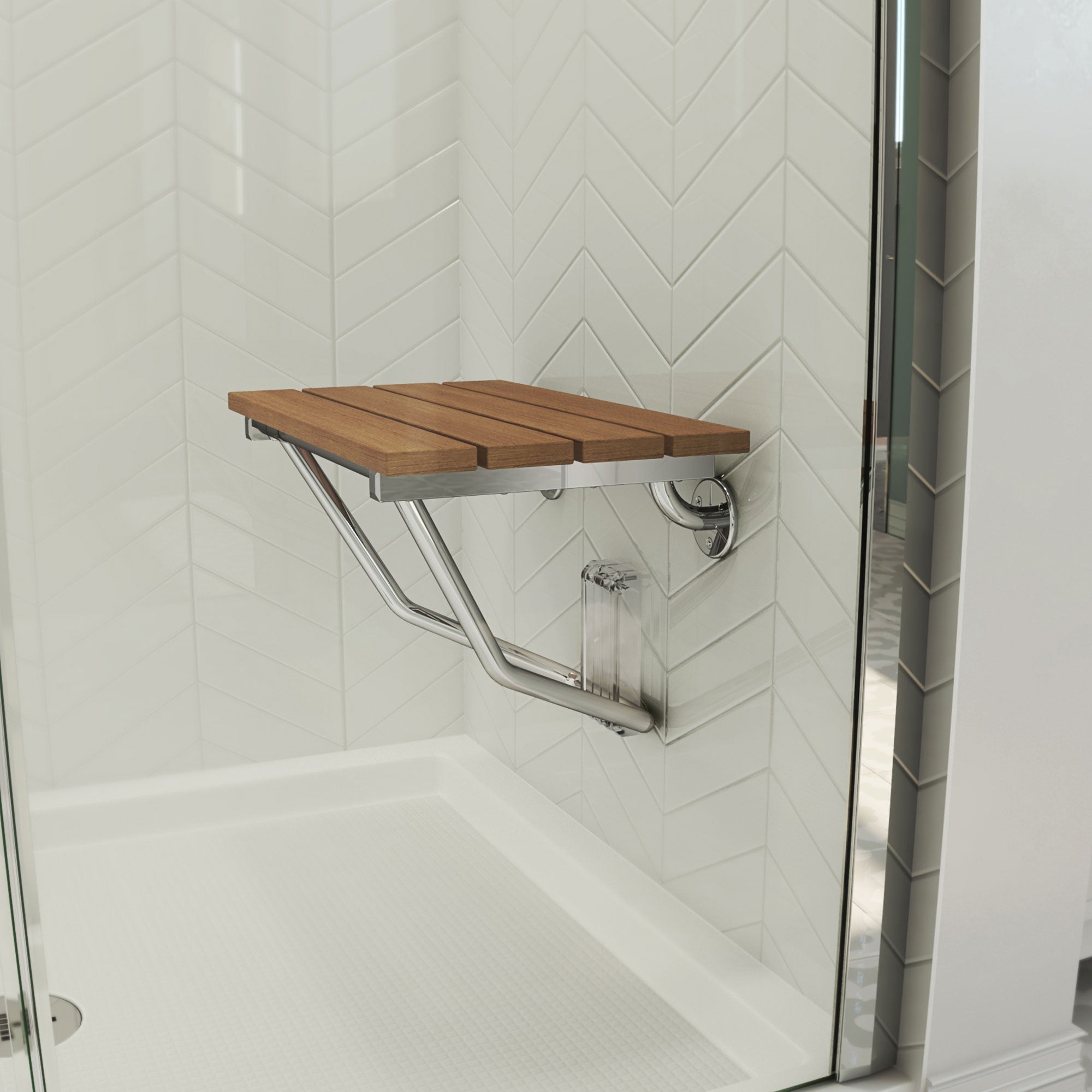 DreamLine Teak Wood 20" W Shower Seat