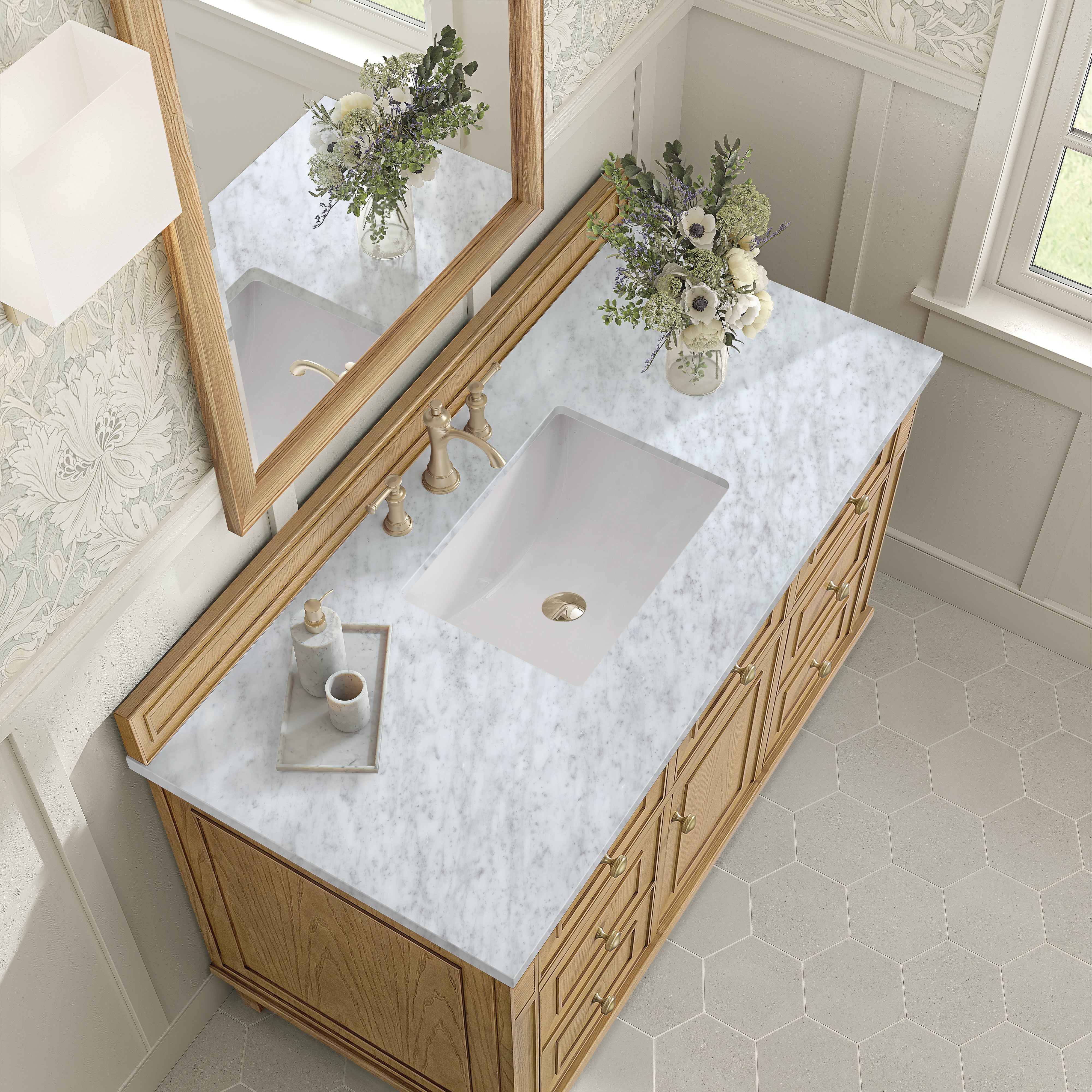 James Martin Lorelai 48" Single Vanity in Light Natural Oak with 3cm Countertop