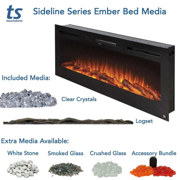 Touchstone Sideline® 50 Recessed Smart Electric Fireplace with Heat – 80004