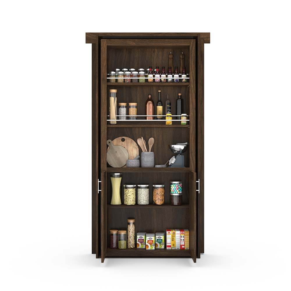 Hidden Flush Mount Walnut Pantry Door by Murphy Door