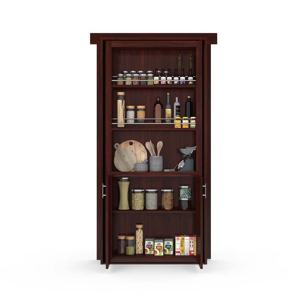 Hidden Flush Mount Walnut Pantry Door by Murphy Door