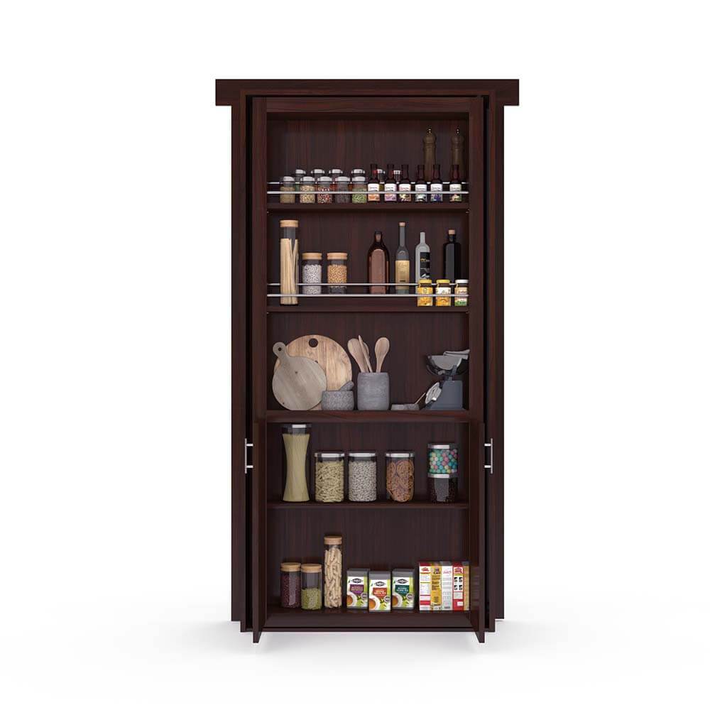 Hidden Flush Mount Walnut Pantry Door by Murphy Door