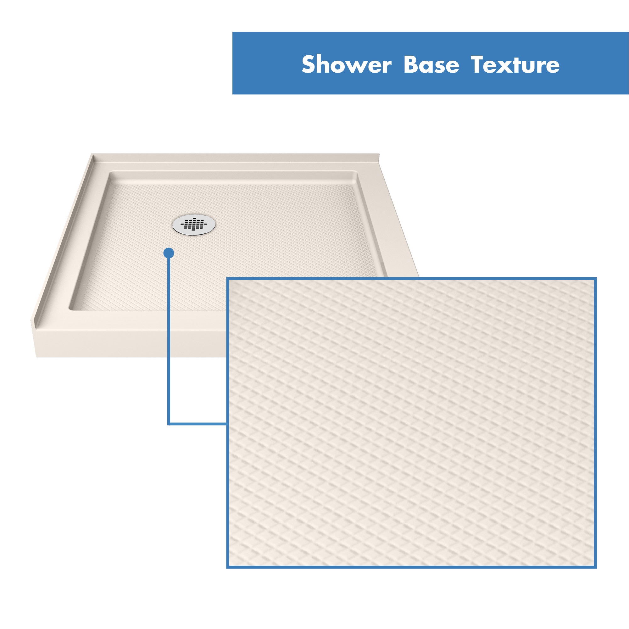 DreamLine SlimLine 42" D x 42" W Corner Shower Base