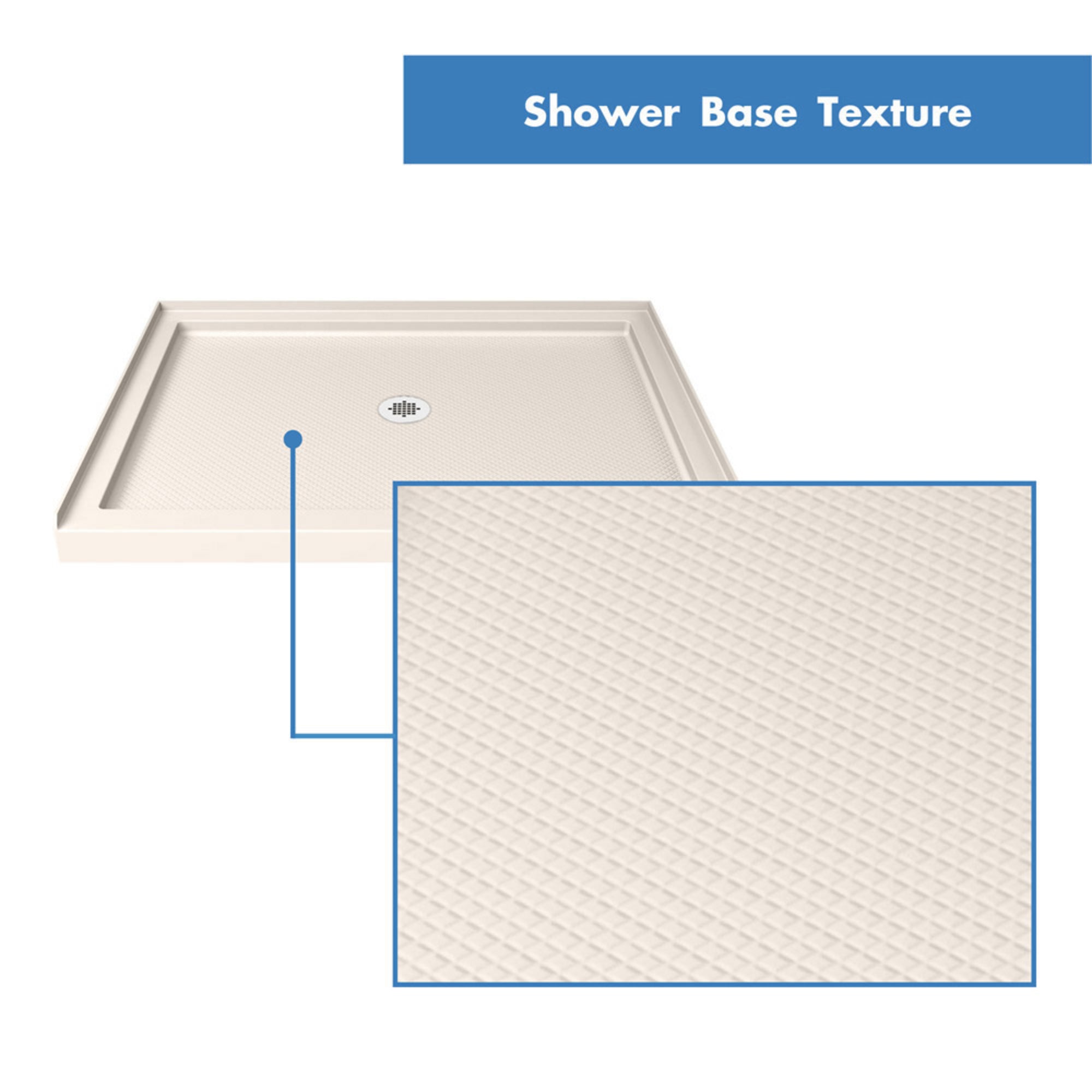 DreamLine SlimLine 36" D x 36" W Alcove Shower Base