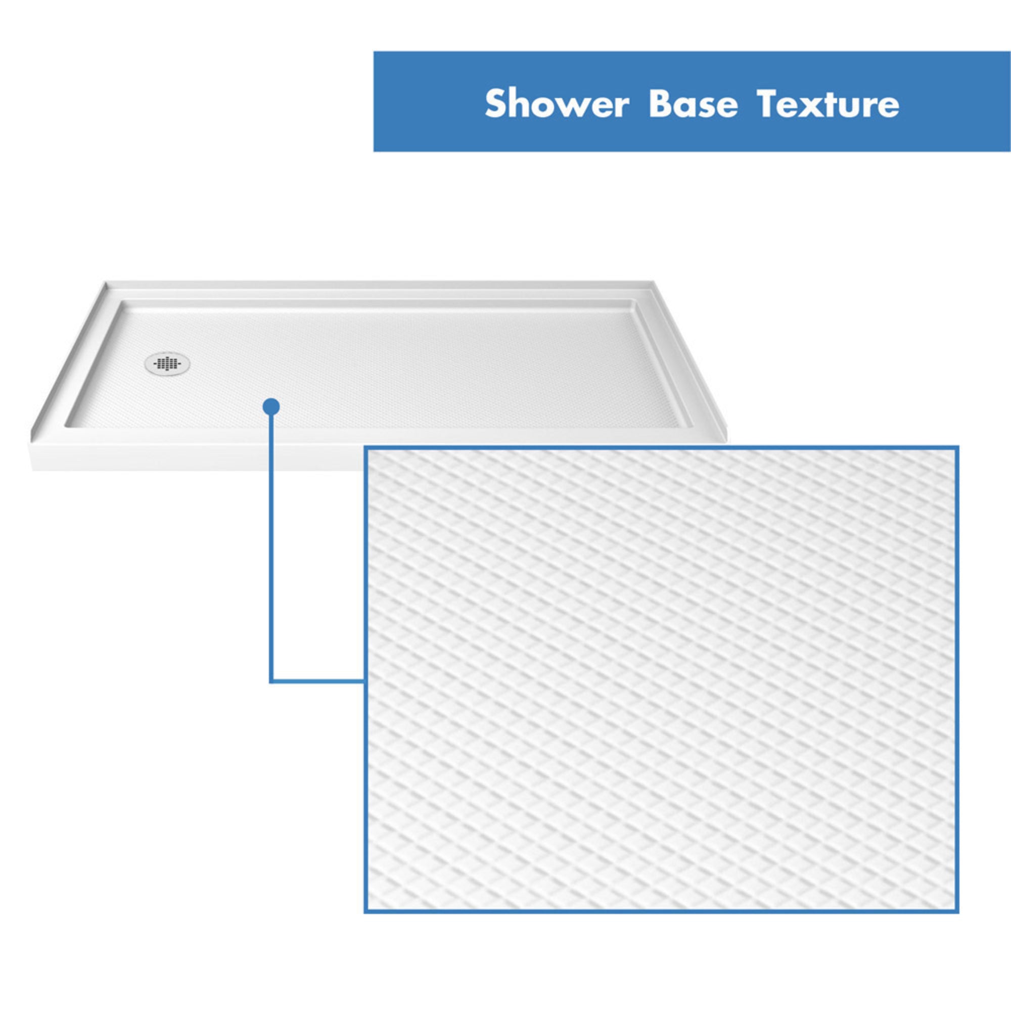 DreamLine Flex 34" D x 60" W Shower Door and Base