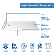 DreamLine SlimLine 30" D x 60" W Alcove Shower Base