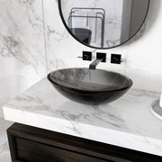 MAIDSTONE Transparent Oblong Solid Surface Vessel Sink - Black