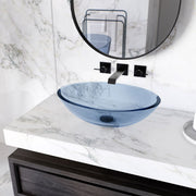 MAIDSTONE Transparent Oblong Solid Surface Vessel Sink - Blue