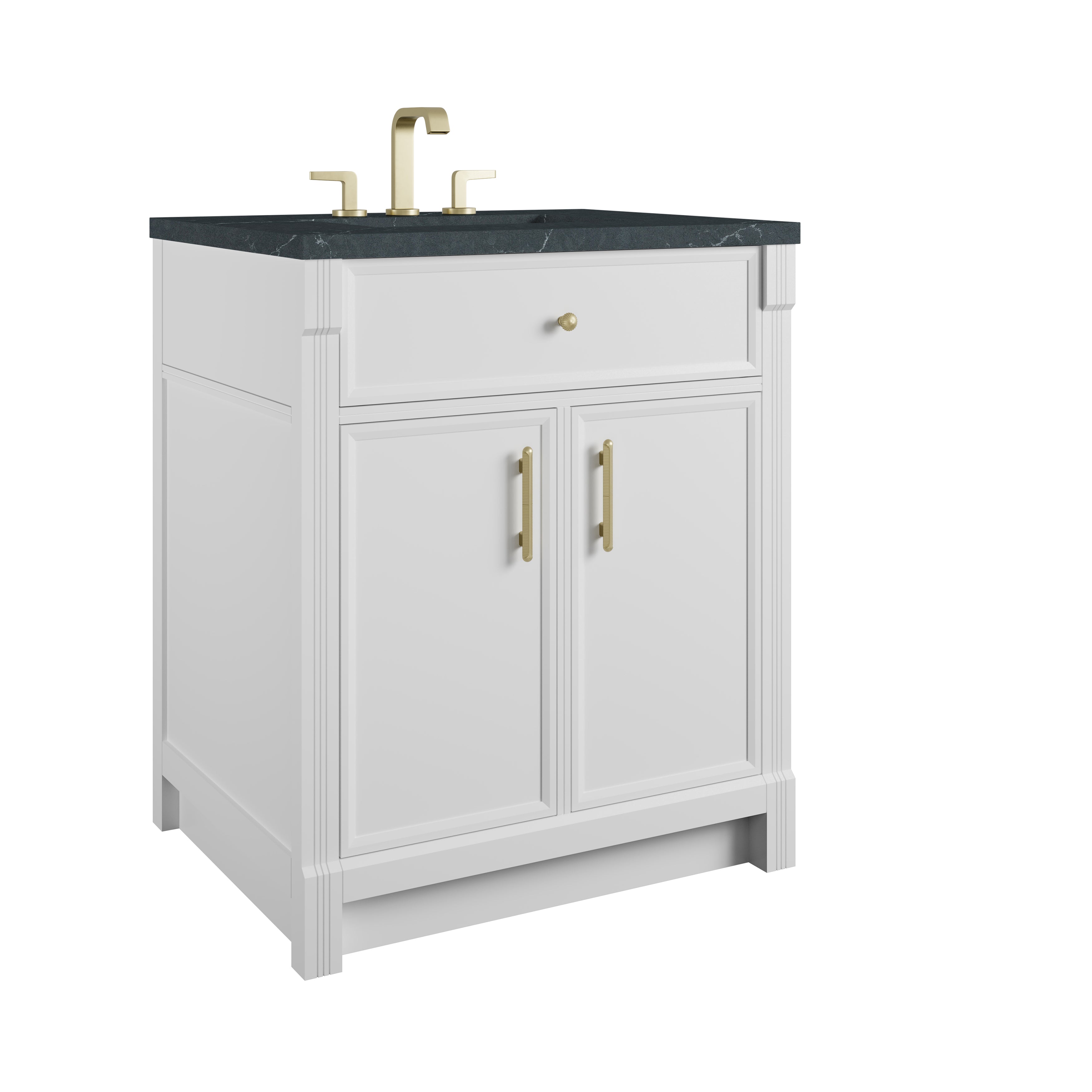 James Martin Bellshire 30" Single Vanity in Bright White with 3cm Countertop