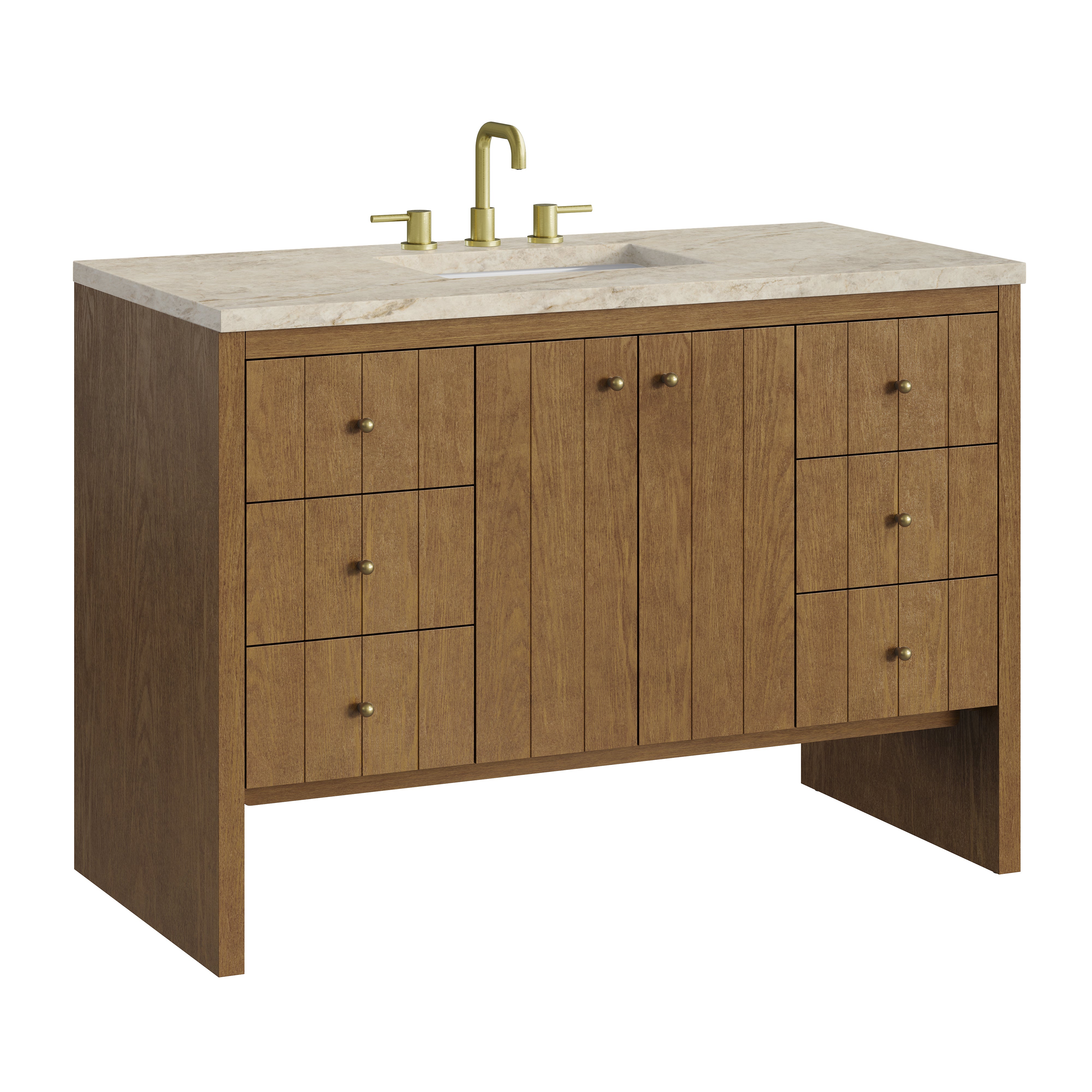 James Martin Hudson 48" Single Vanity in Honey Oak with 3cm Countertop