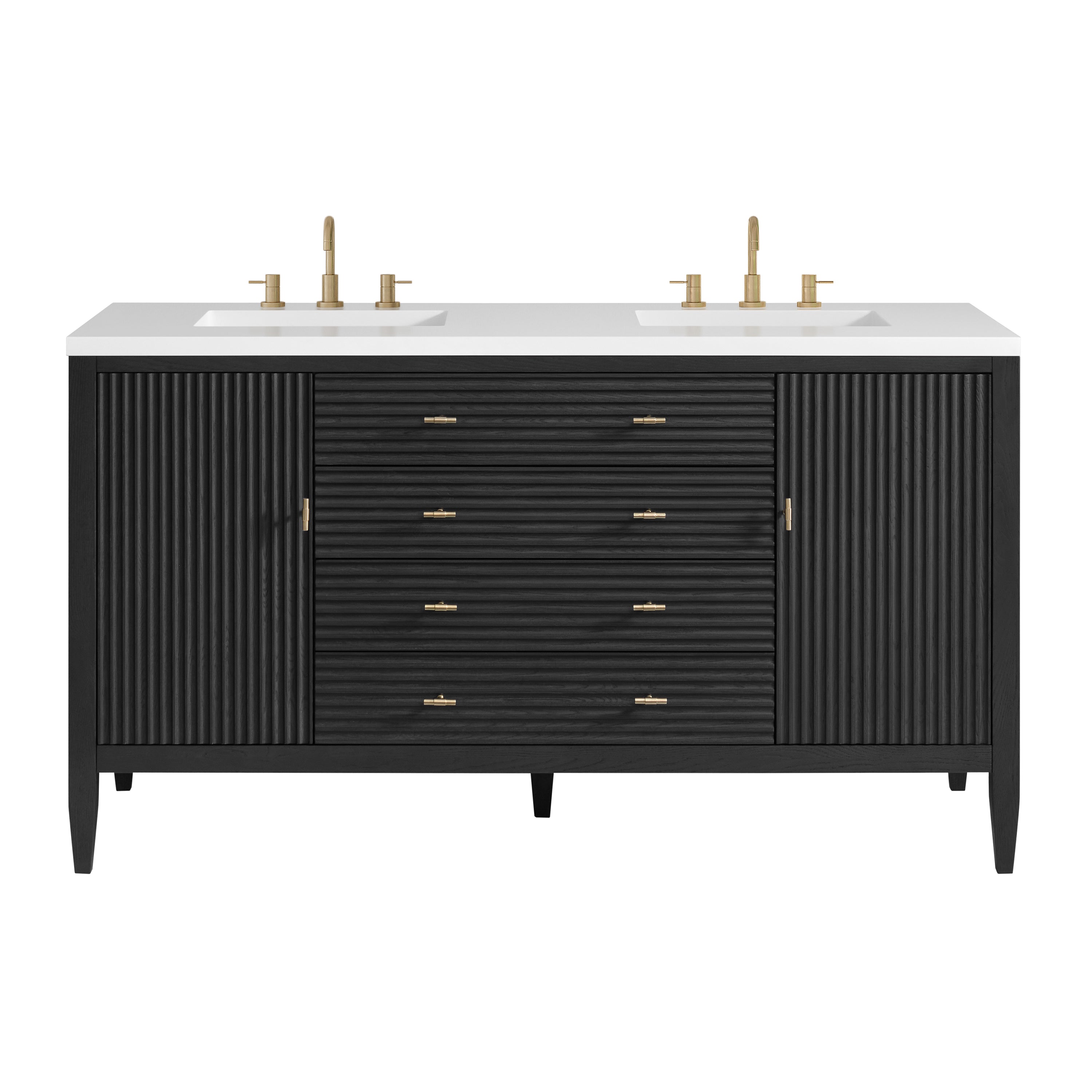 James Martin Myrrin 60" Double Vanity in Carbon Oak with 3cm Countertop