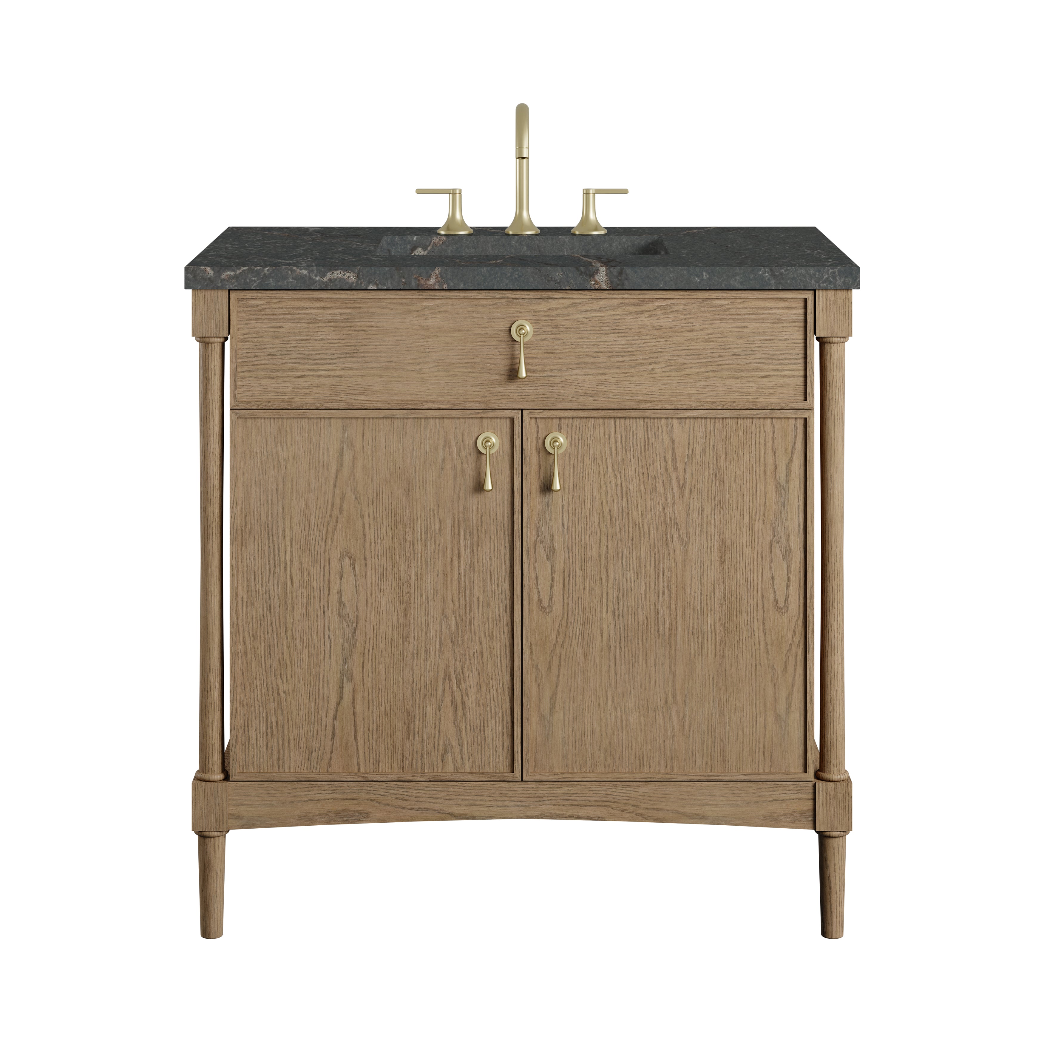 James Martin Kinnsden 36" Single Vanity in Weathered Oak with 3cm Countertop