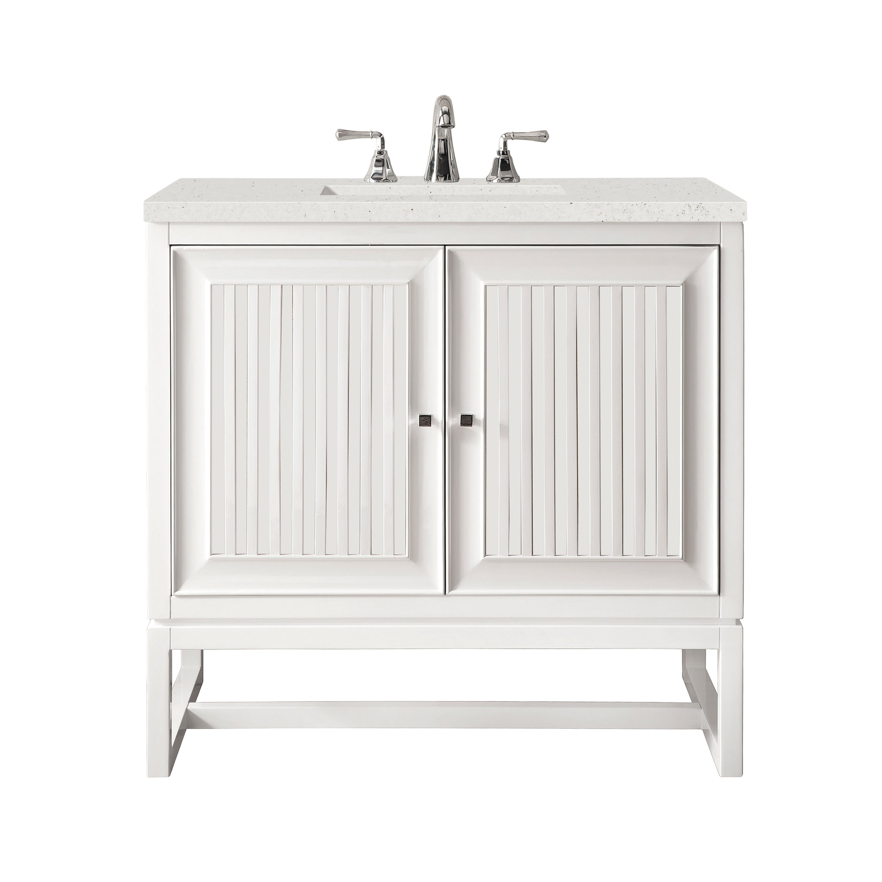 James Martin Athens 30" Single Vanity in Glossy White with 3cm Countertop