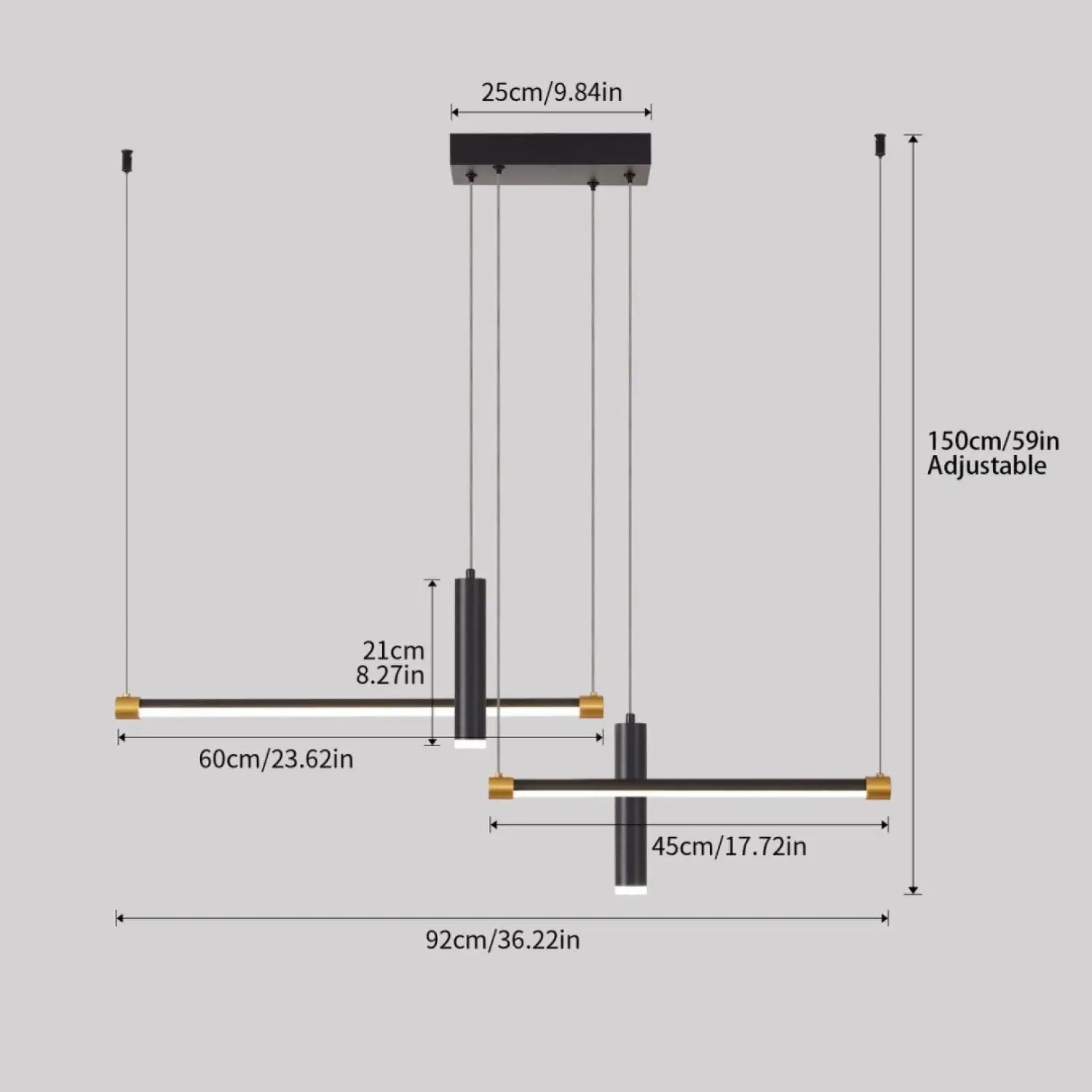 Sleek Linear Pendant Light with Adjustable Height for Kitchen Island