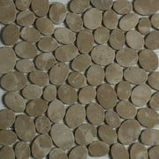 Sliced Pebble Mosaic Brown Stone Honed