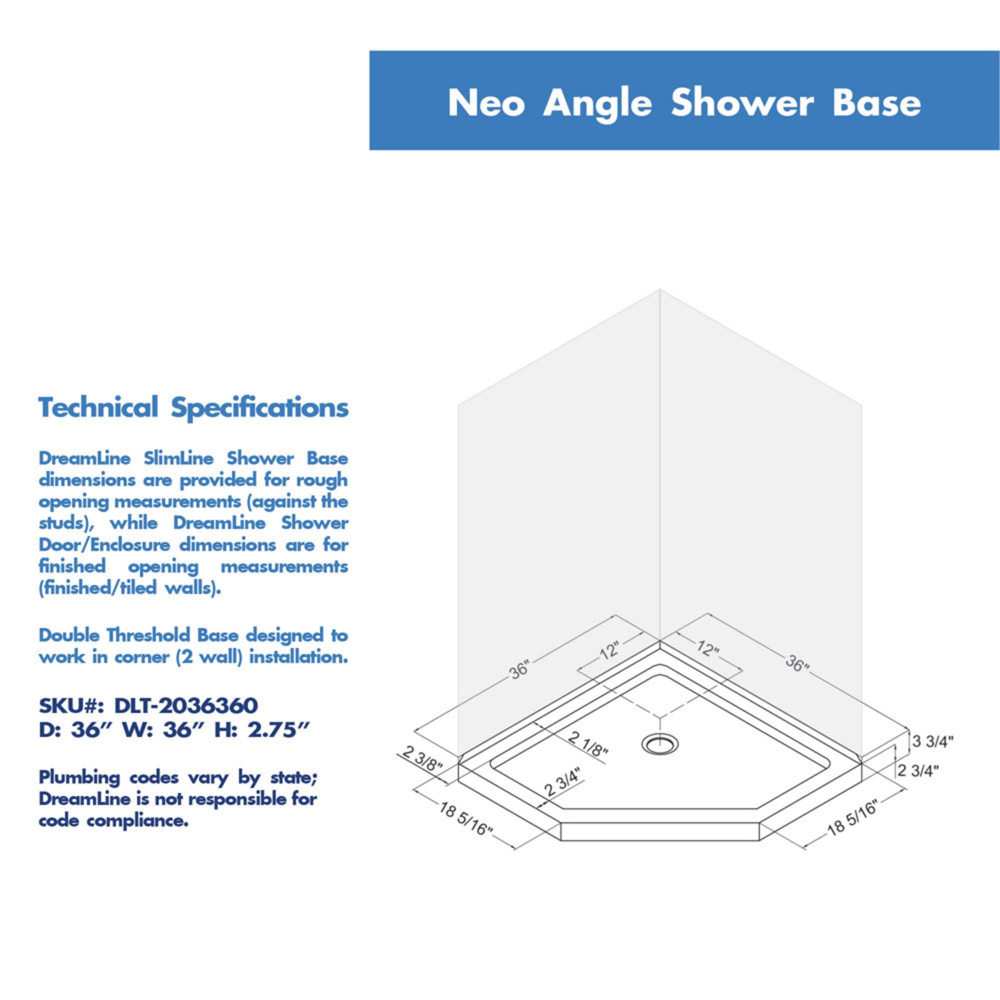 DreamLine Prism 42" W Shower Enclosure Kit