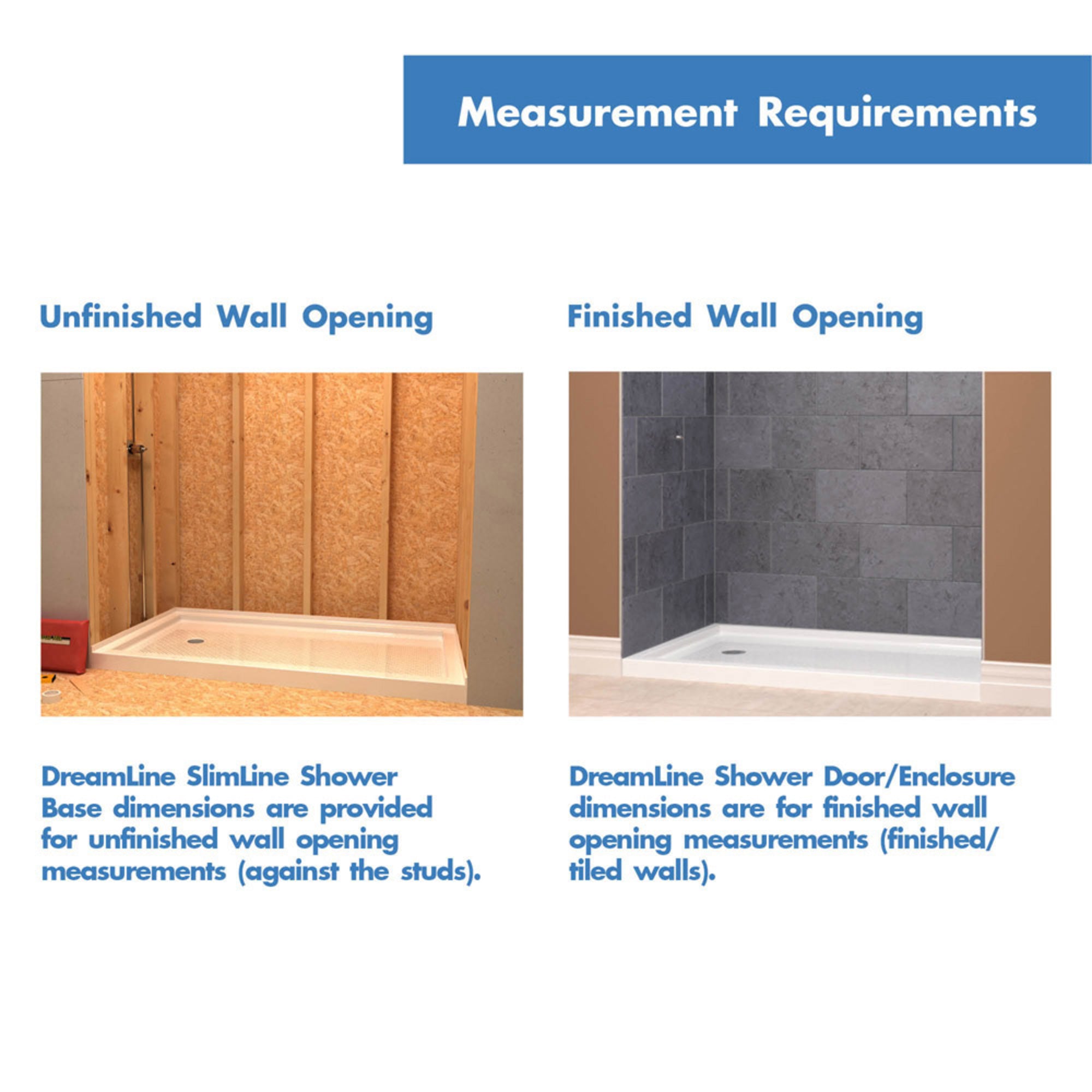 DreamLine QWALL-3 60" W Shower Base and Backwalls
