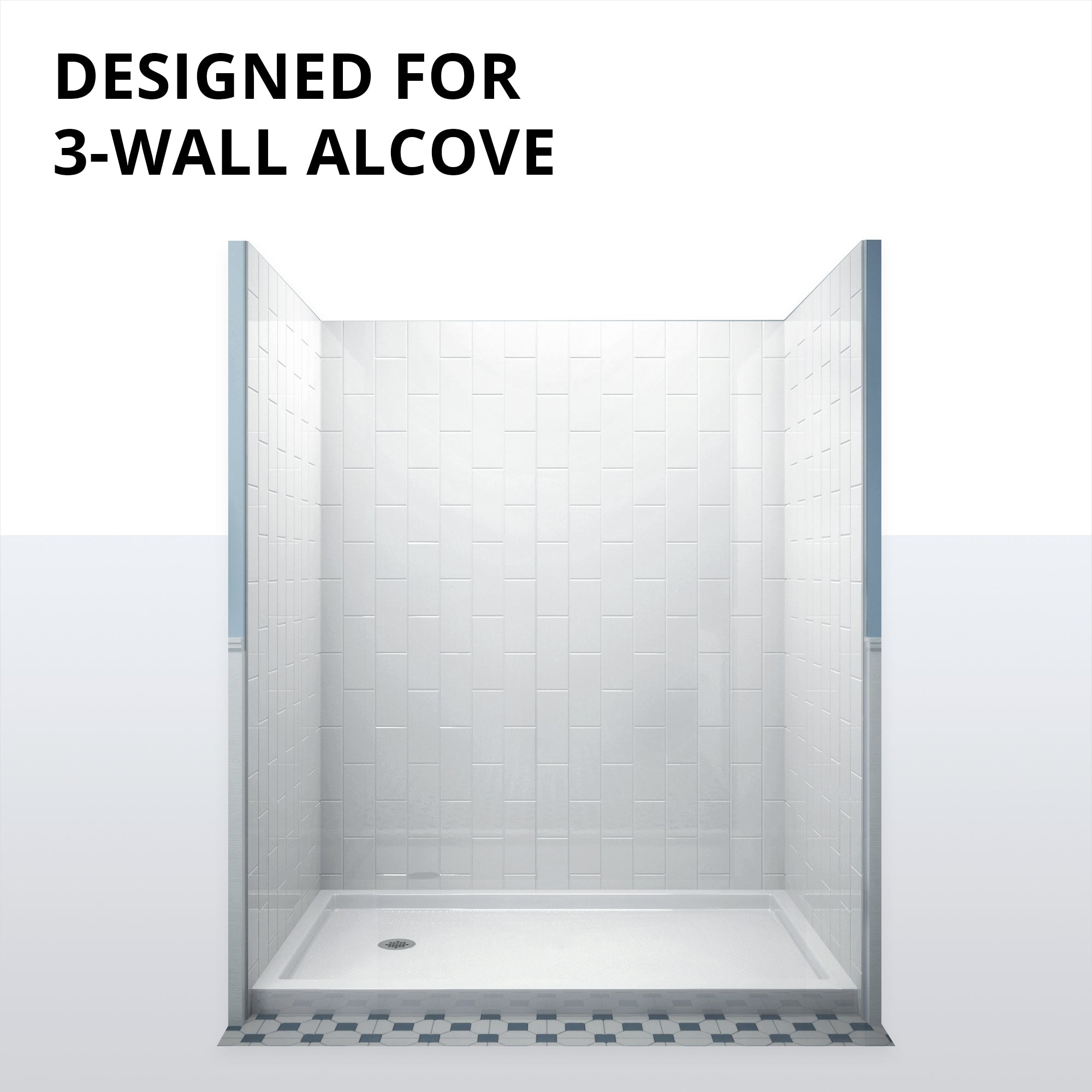 DreamLine SlimLine 34" D x 48" W Alcove Shower Base