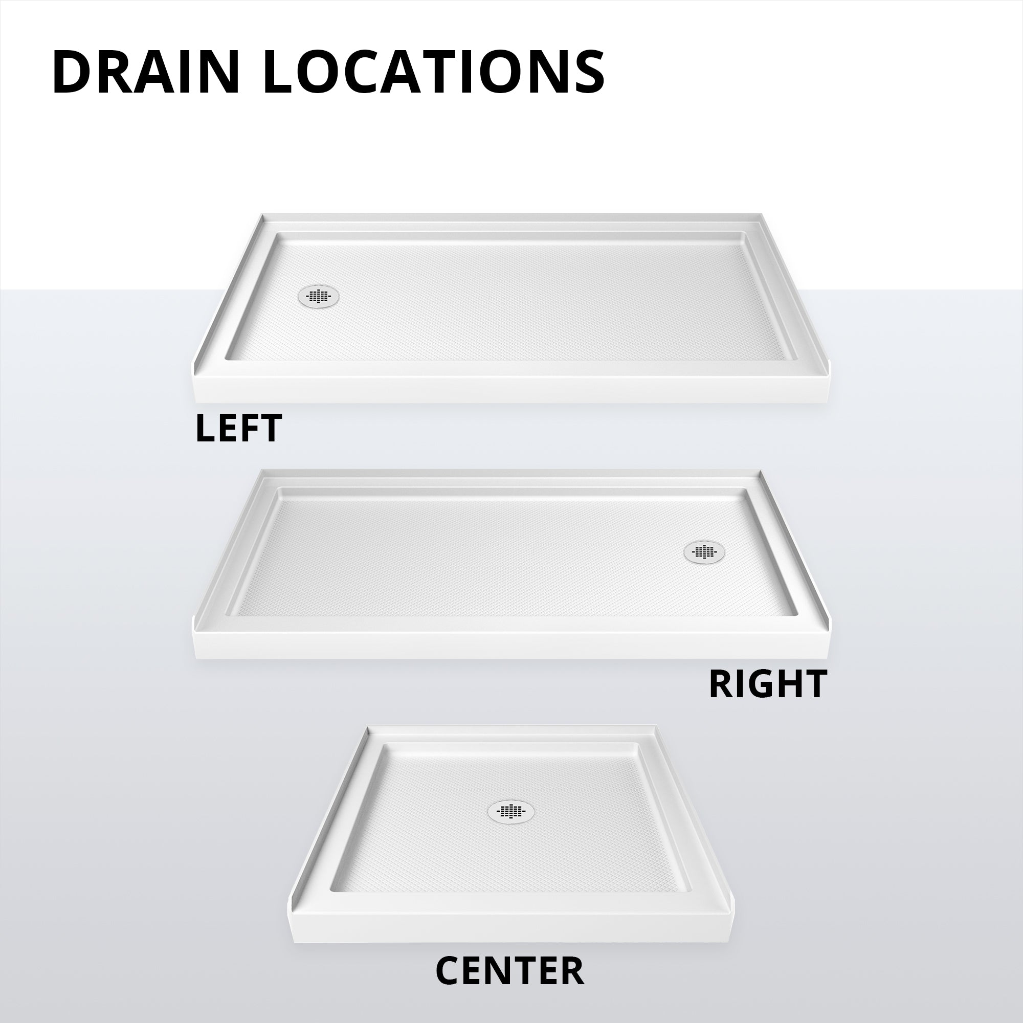 DreamLine SlimLine 36" D x 36" W Alcove Shower Base