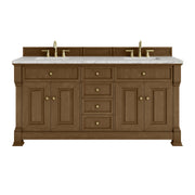 James Martin Brookfield 72" Double Vanity in Honey Oak with 3cm Countertop and FreePower Wireless Charger