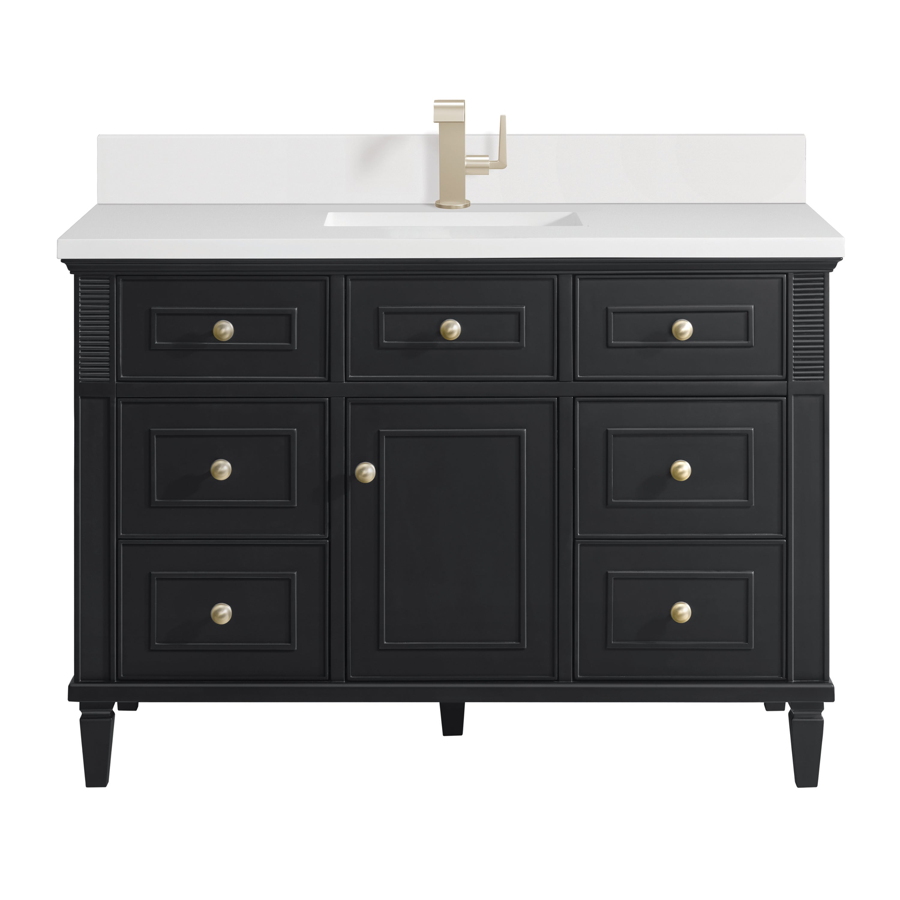 James Martin Lorelai 48" Single Vanity in Black Onyx with 3cm Countertop