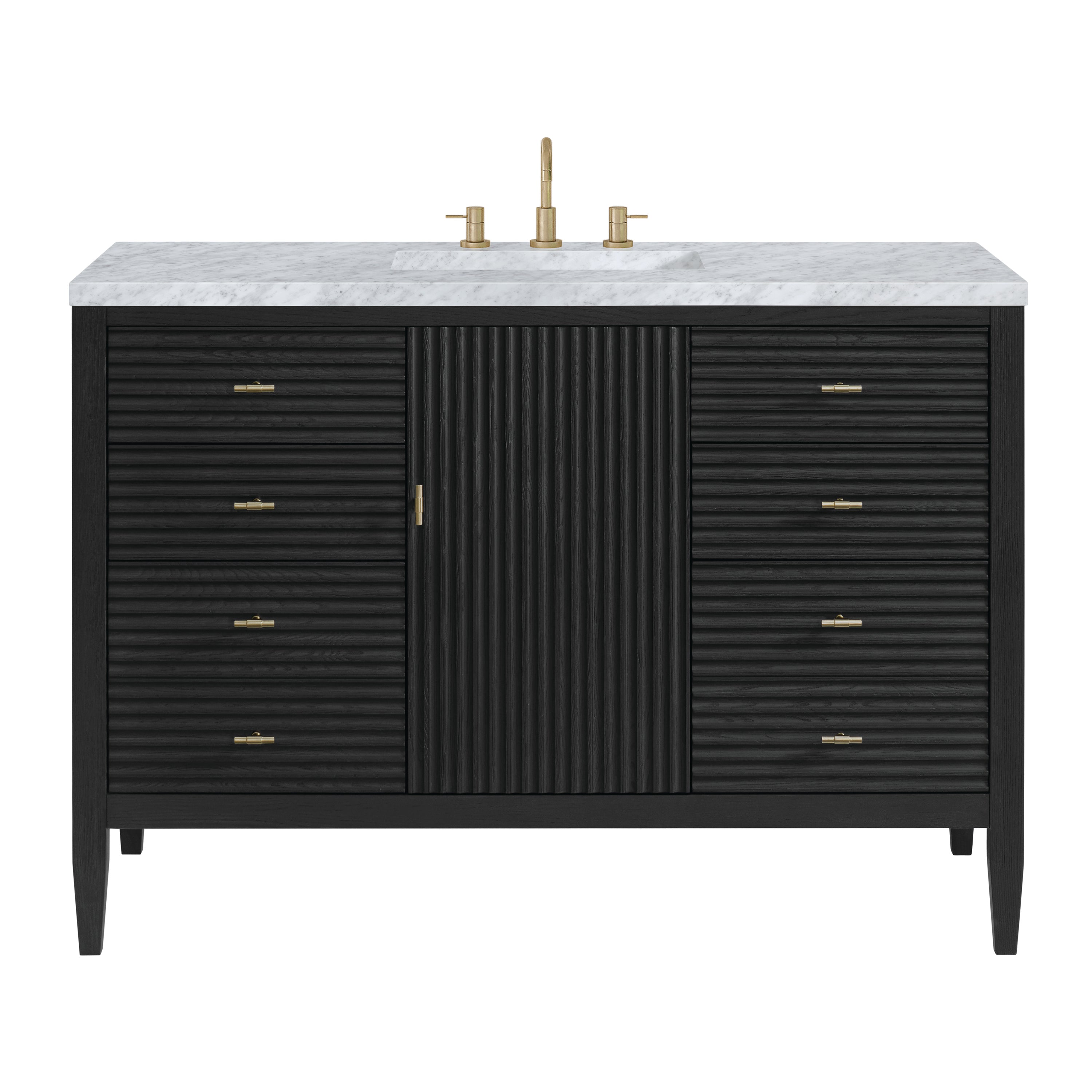 James Martin Myrrin 48" Single Vanity in Carbon Oak with 3cm Countertop