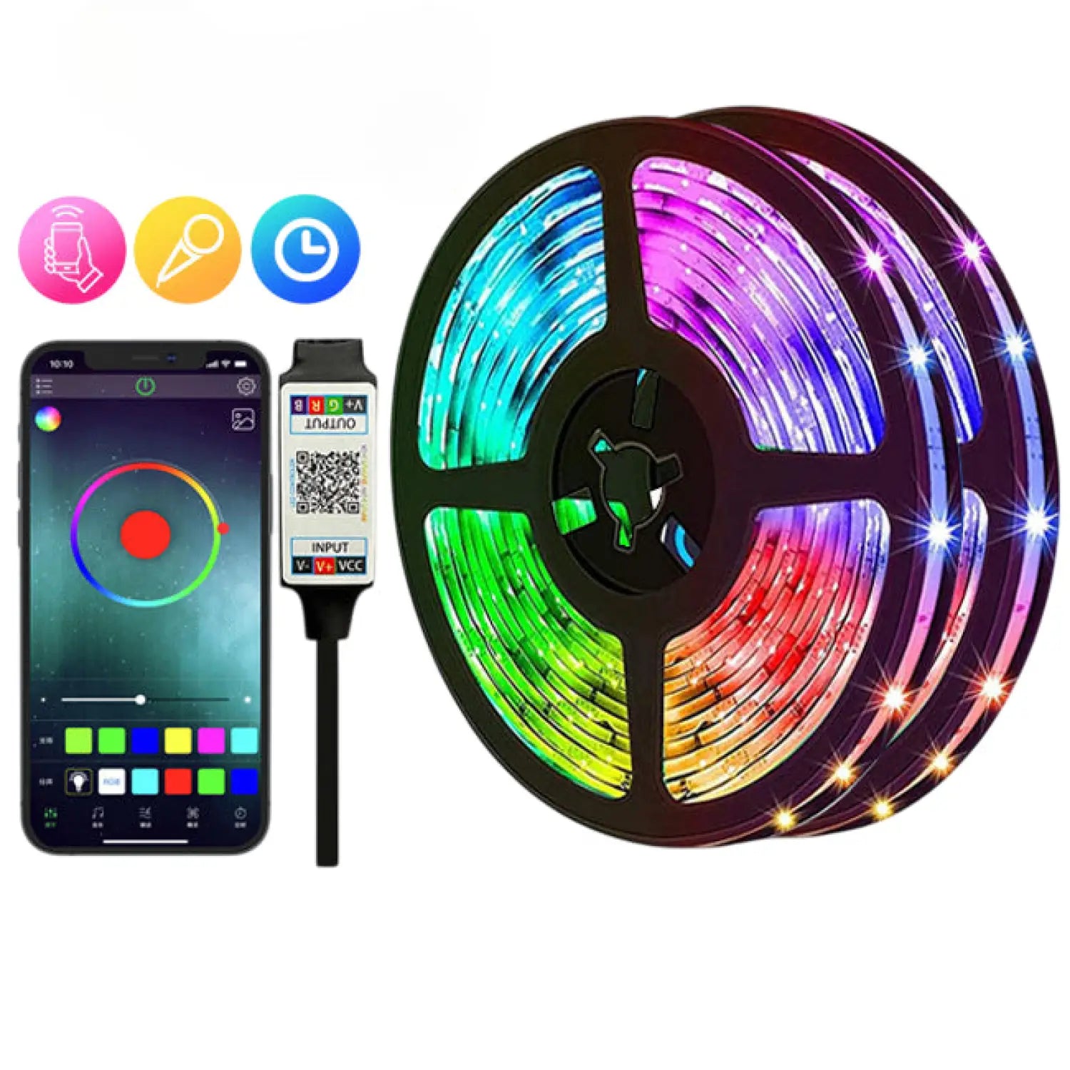 Smart LED Bluetooth RGB Light Strip with Remote Control – Multi-Length Options