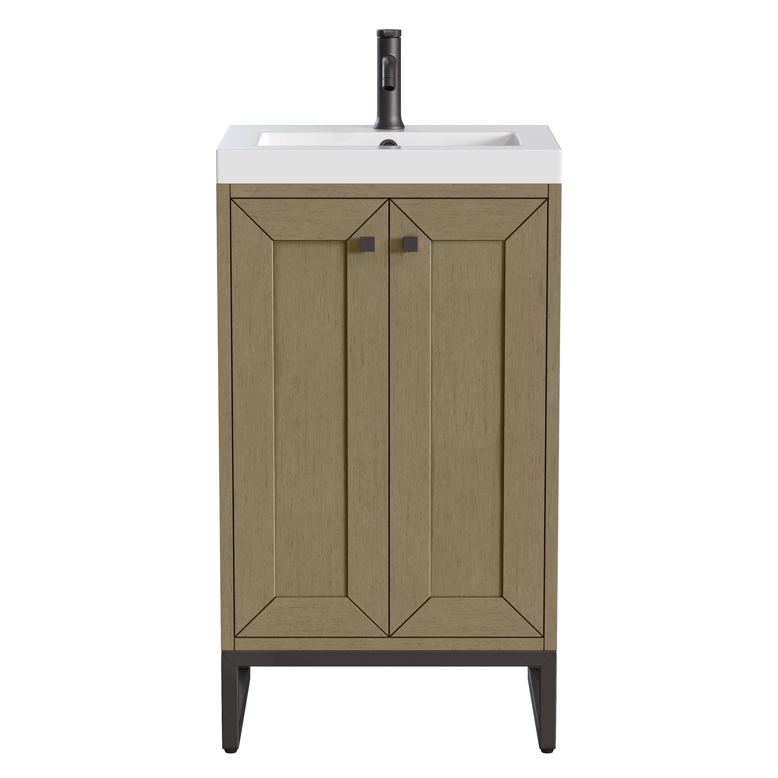 James Martin Chianti 20" Single Vanity in Glossy White with White Glossy Composite Stone Top