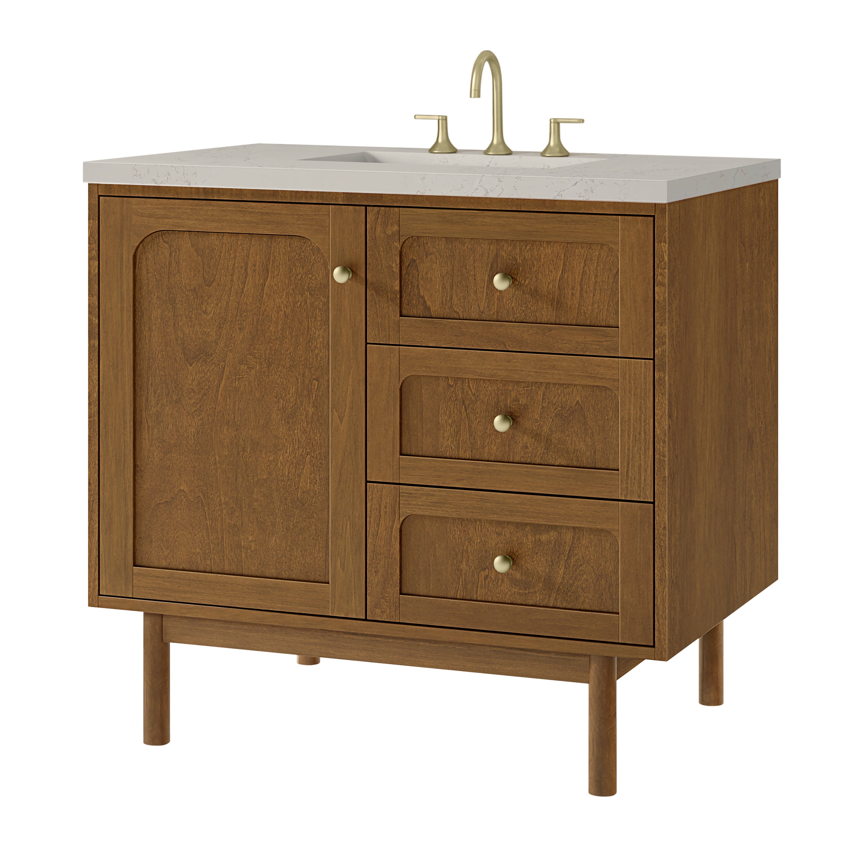 James Martin Laurent 36" Single Vanity in Honey Oak with 3cm Countertop