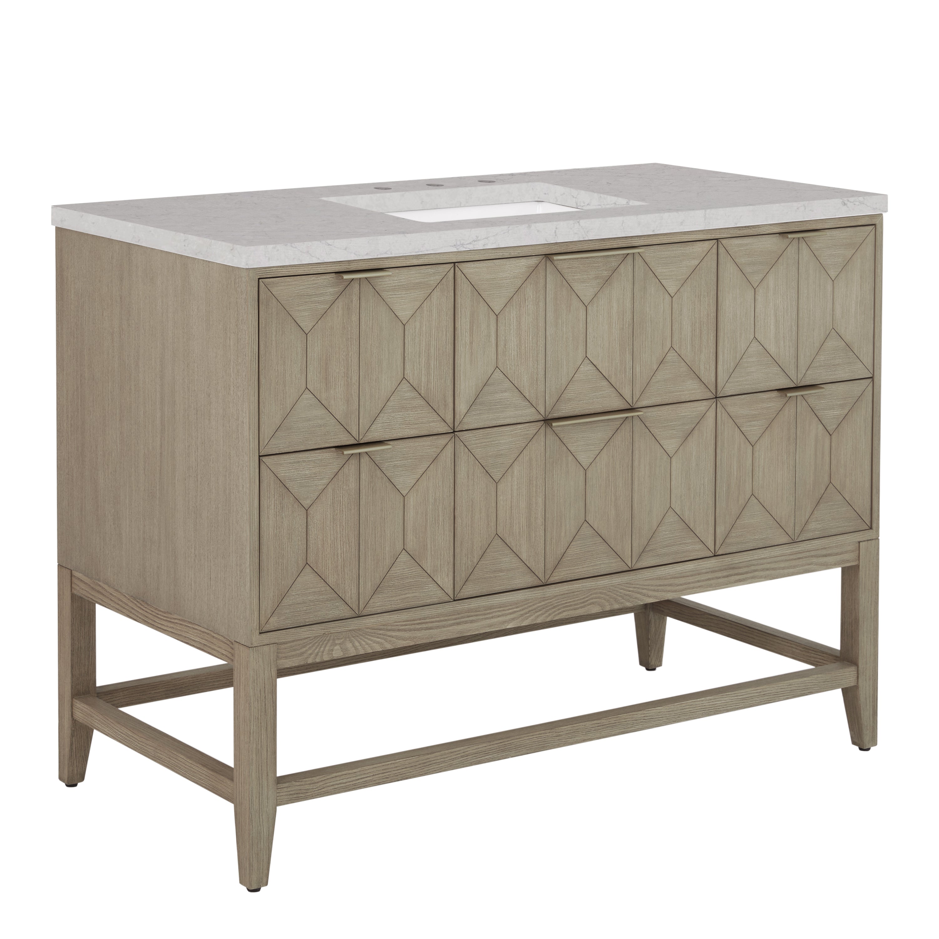 James Martin Emmeline 48" Single Vanity in Pebble Oak with 3cm Countertop