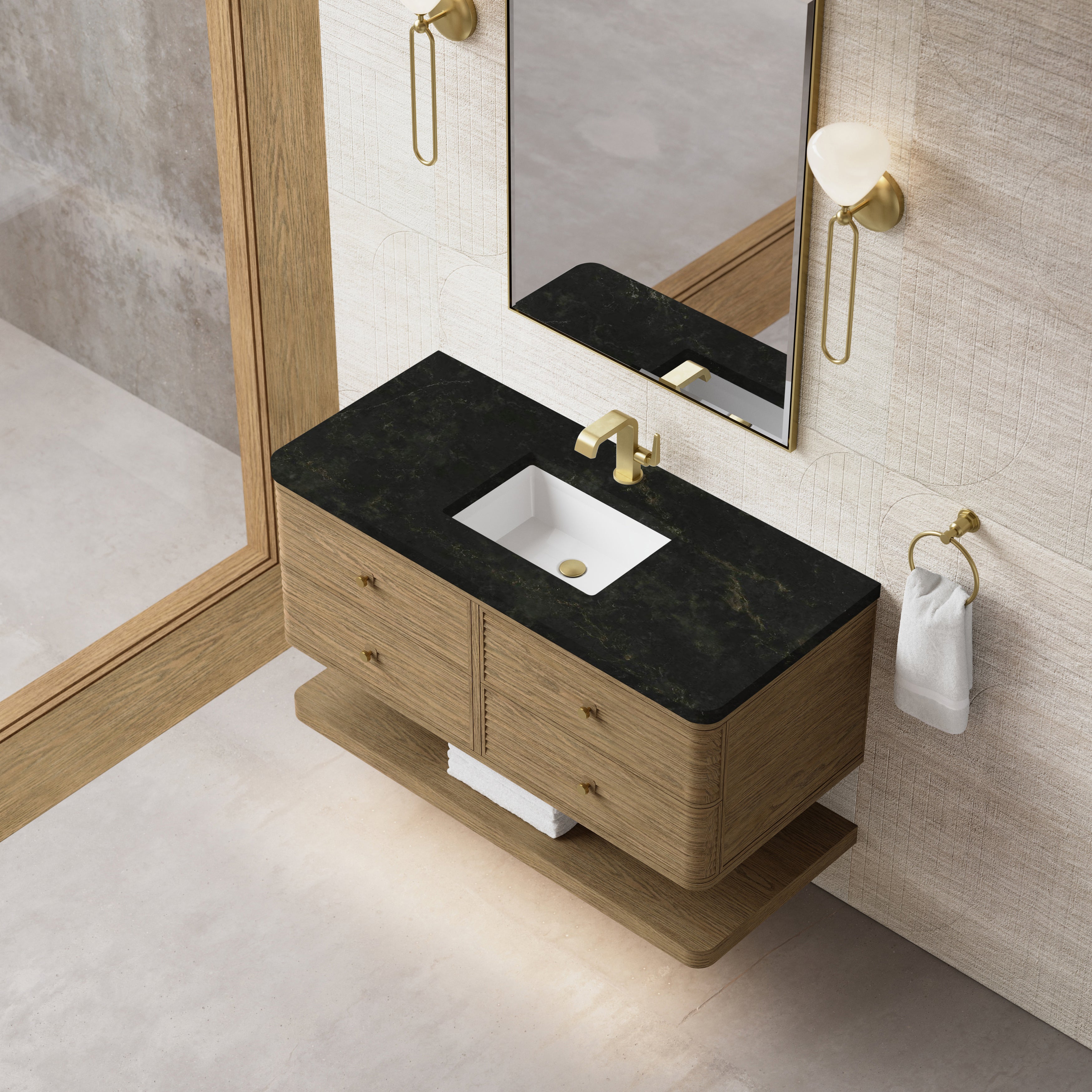 James Martin Allamari 48" Single Vanity in Dune Mist with 3cm Countertop