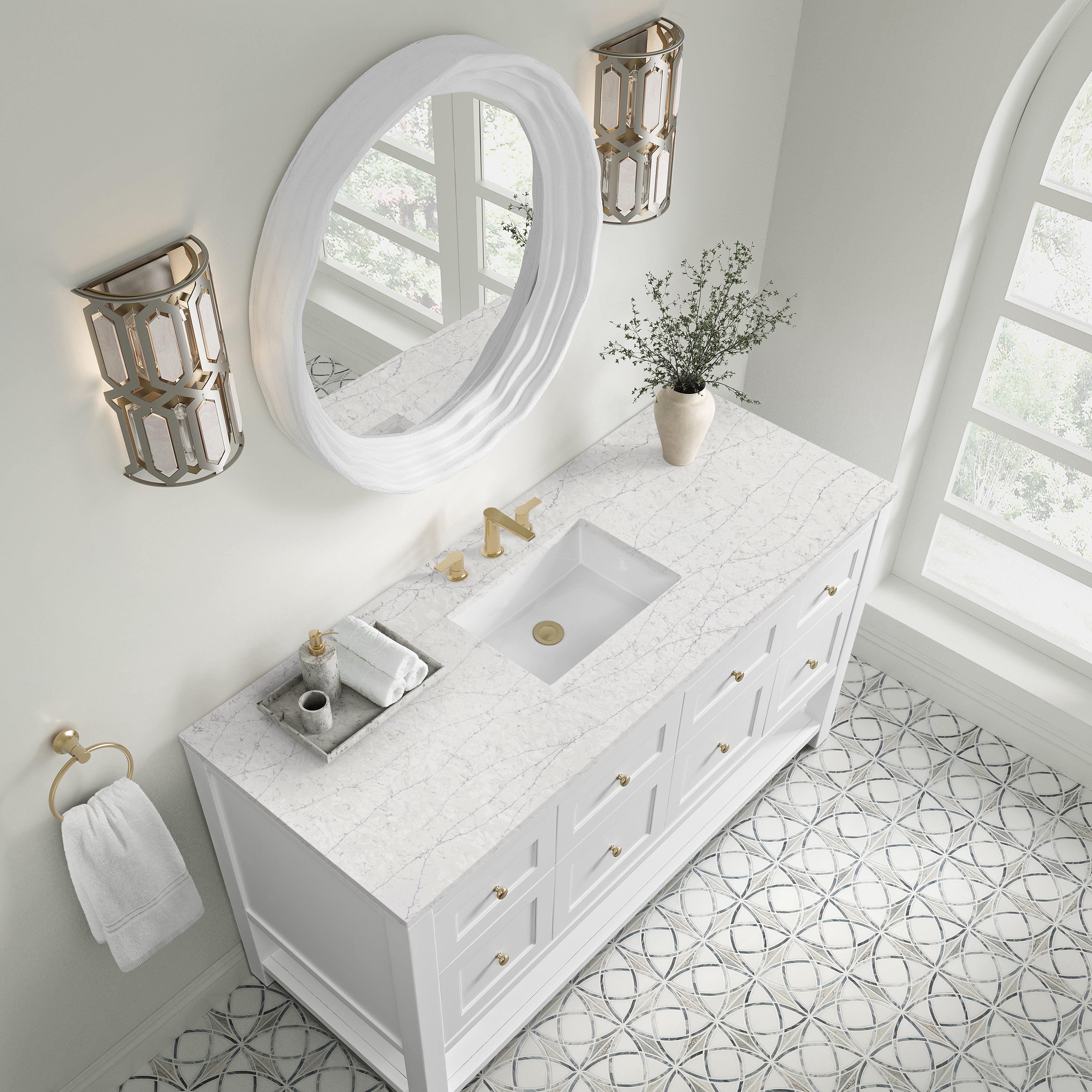 James Martin Breckenridge 60" Single Vanity in Bright White with 3cm Countertop