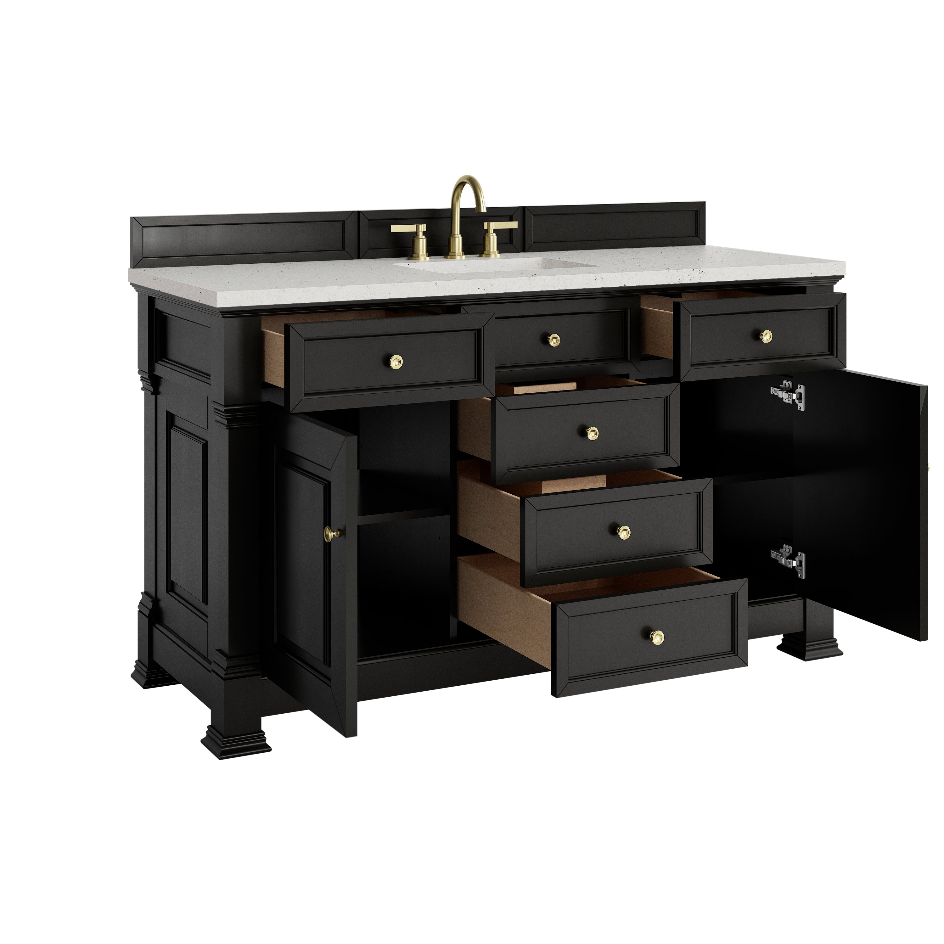 James Martin Brookfield 60" Single Vanity in Black Onyx with 3cm Countertop