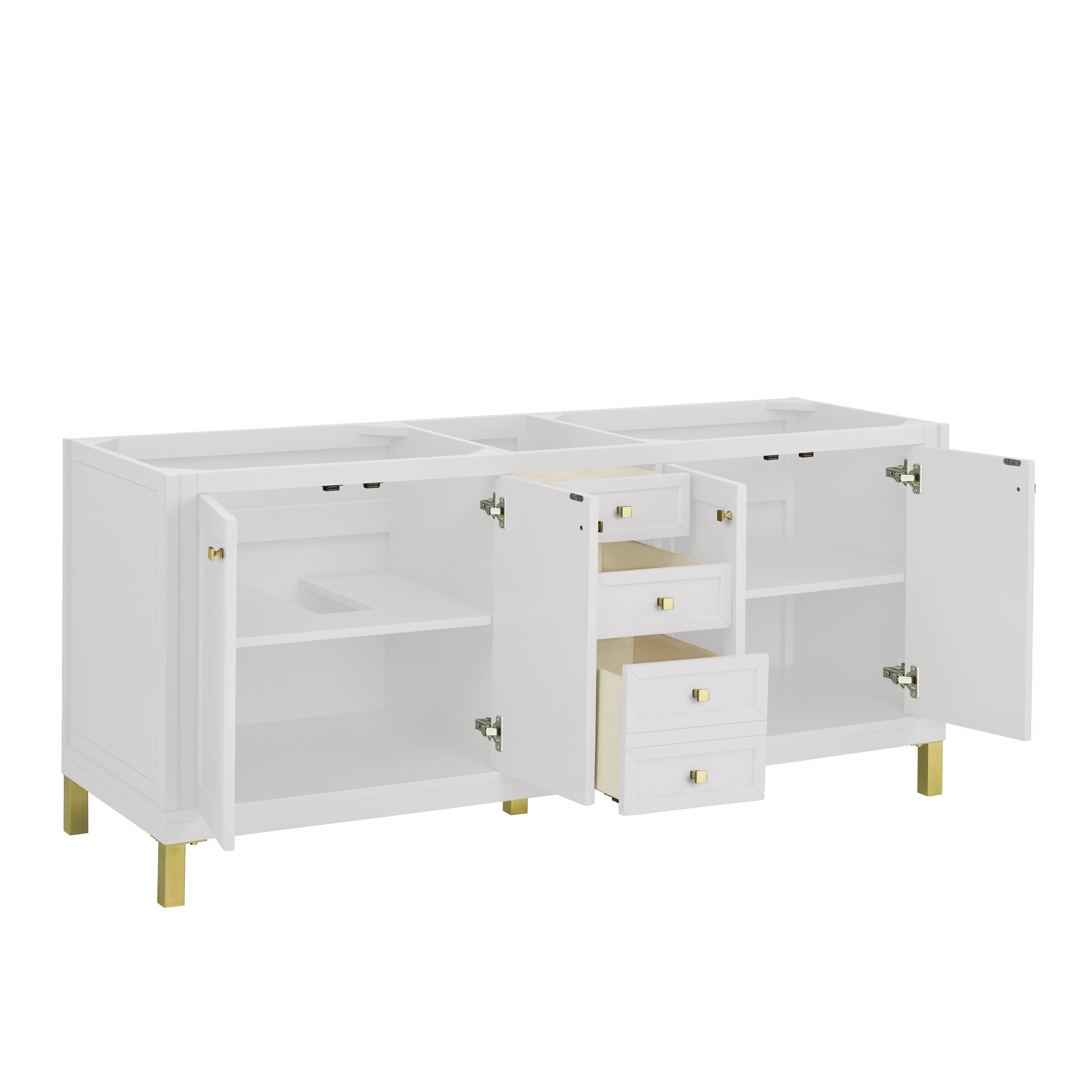 James Martin Chicago 72" Double Vanity in Glossy White with 3cm Countertop
