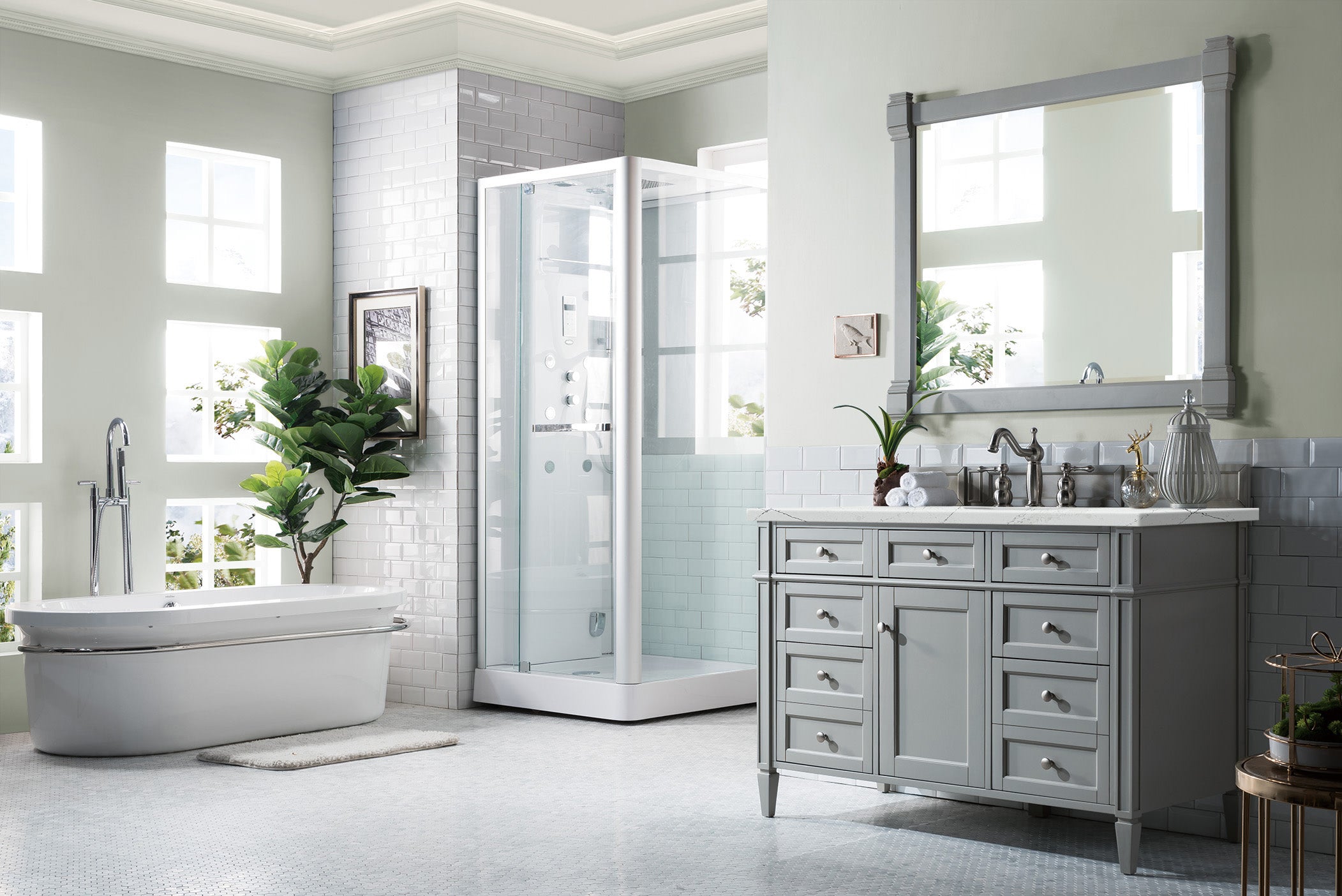 James Martin Brittany 48" Single Vanity in Urban Gray with 3cm Countertop